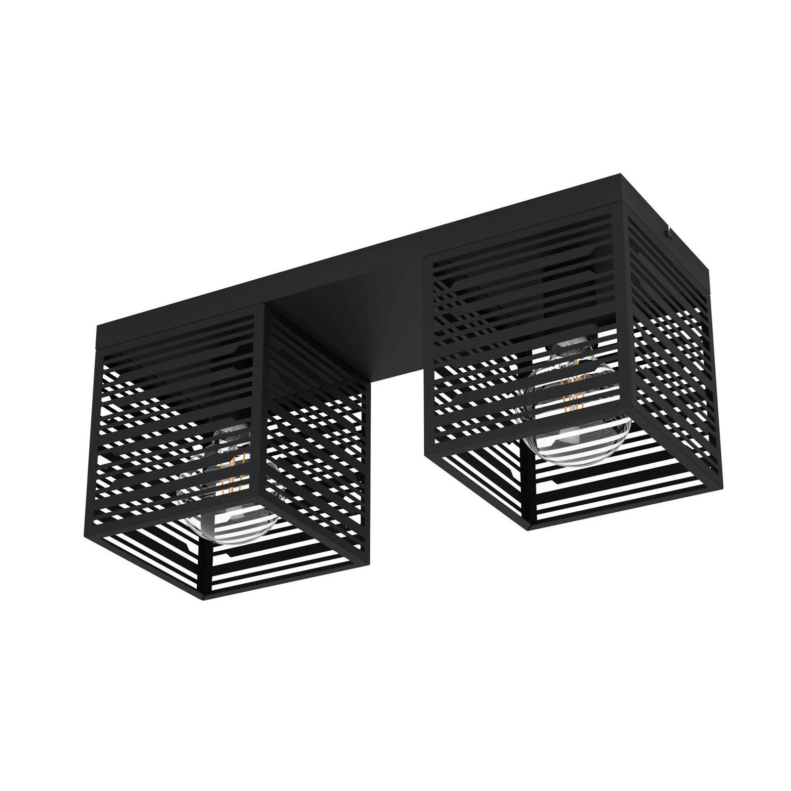 Piedritas ceiling lamp, two black square shades