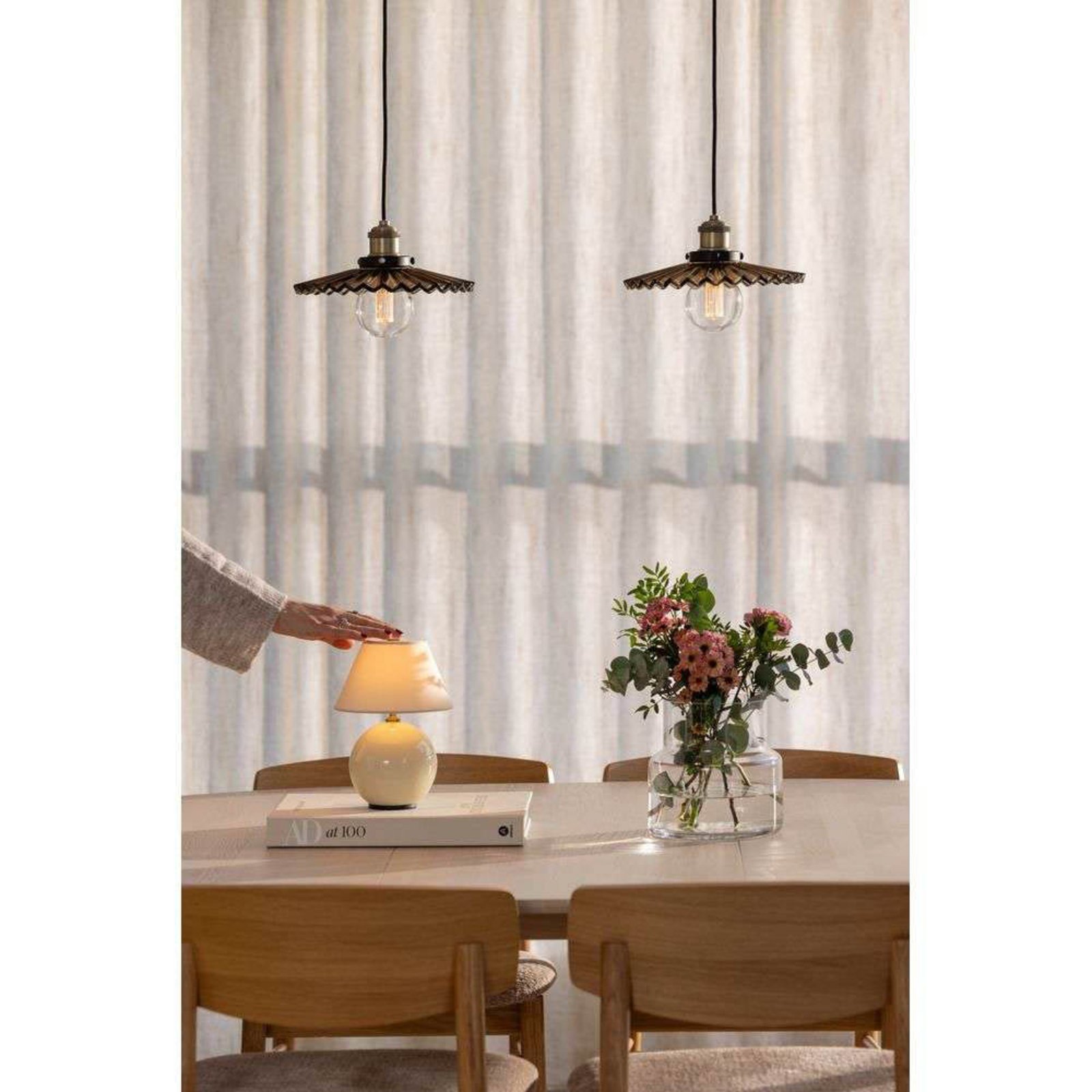 Globen Lighting Akku-Tischleuchte IRIS, creme, Höhe 23 cm