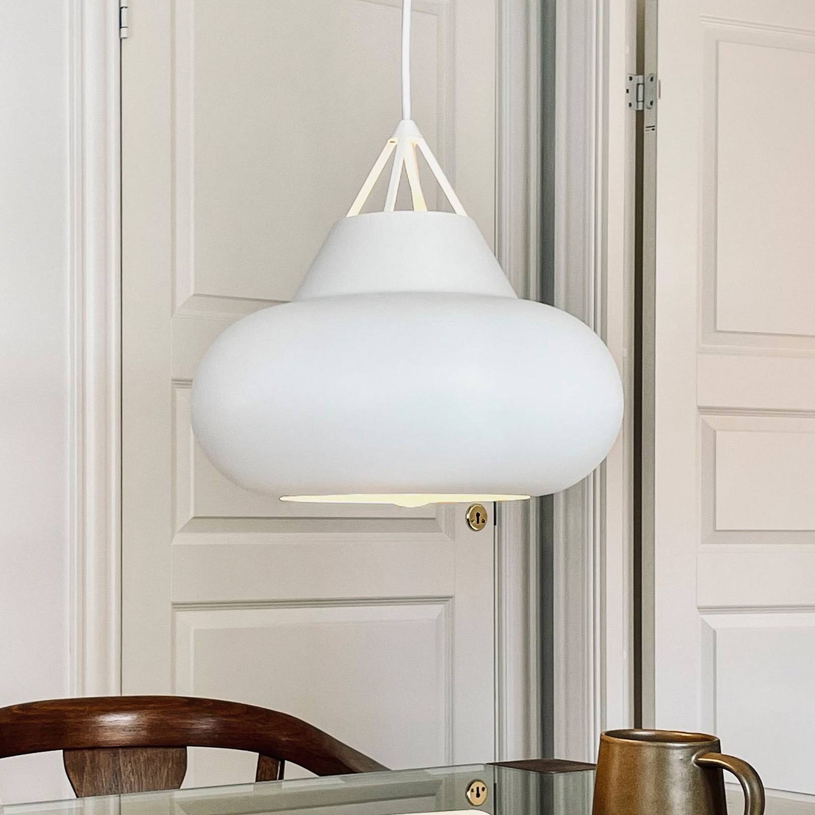 Lampa wisząca Dyberg Larsen Polo biały Ø 29 cm metal