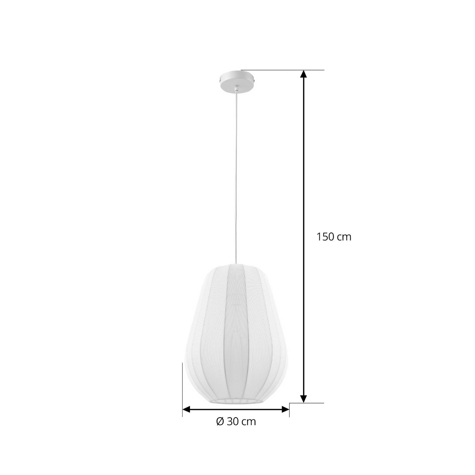 Lampa wisząca Helin marki Lindby, biała, Ø 30 cm, tkanina