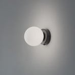 You wall light, black, Ø 12 cm, steel/glass