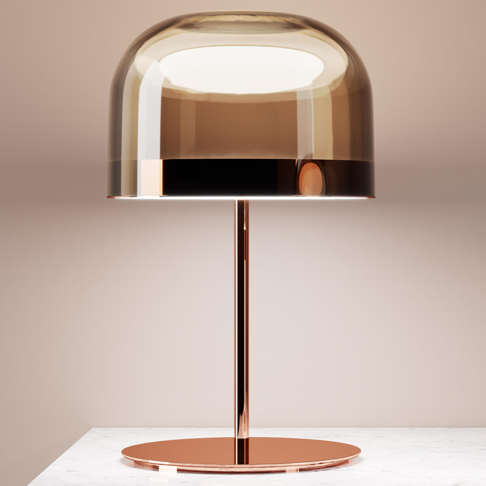 Lámpara de mesa LED Equatore, cobre, 60 cm