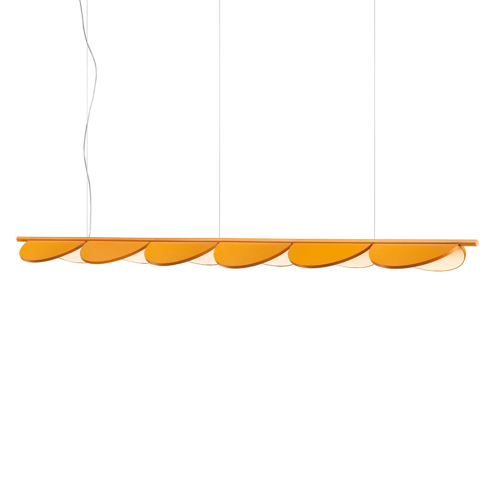 FLOS Almendra Linear LED hanging light 6-bulb, ochre