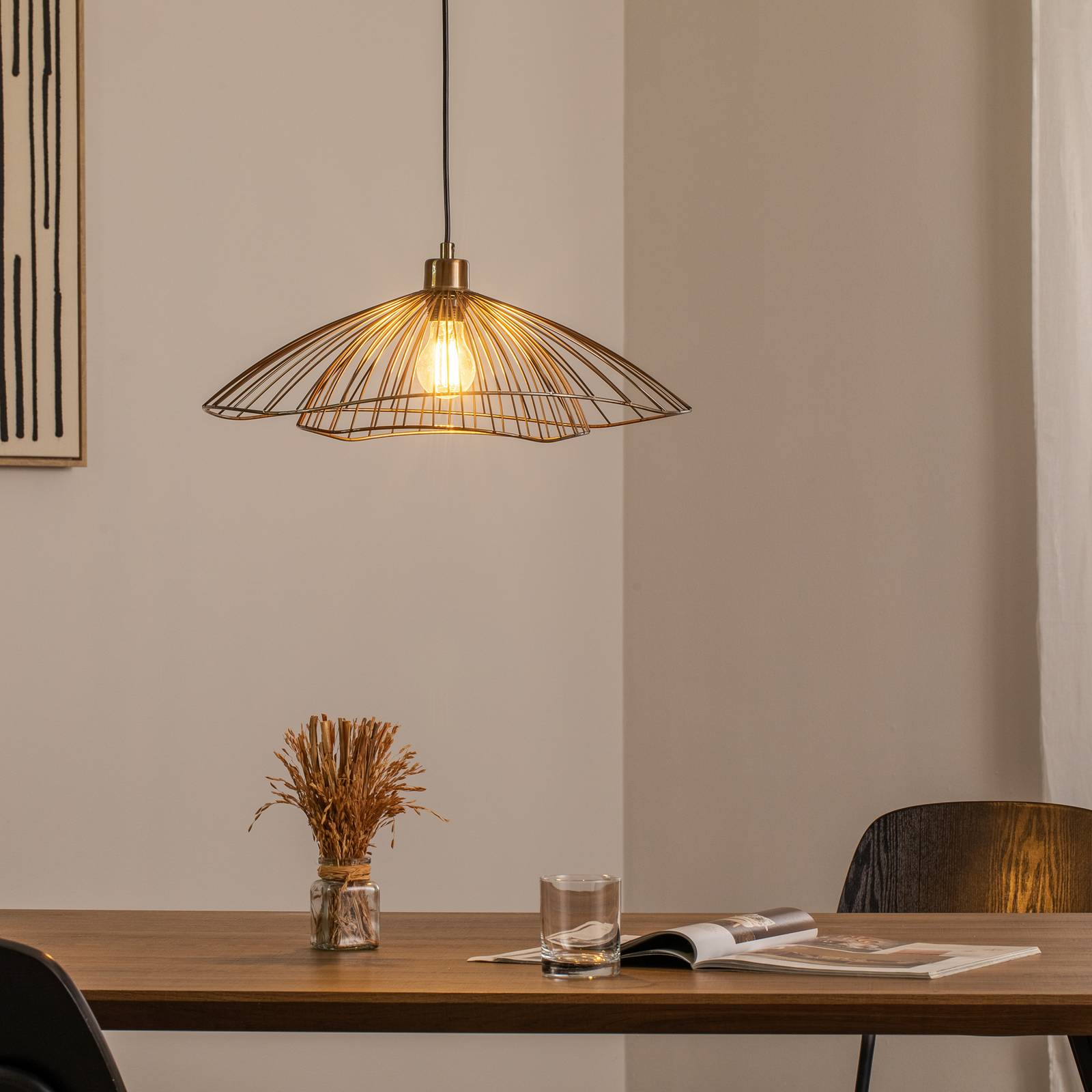 Hängeleuchte Tel, altmessing, Ø 50 cm, 1-flammig, Metall günstig online kaufen