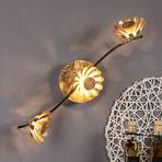Zlata stenska svetilka LED Bloom s tremi lučmi