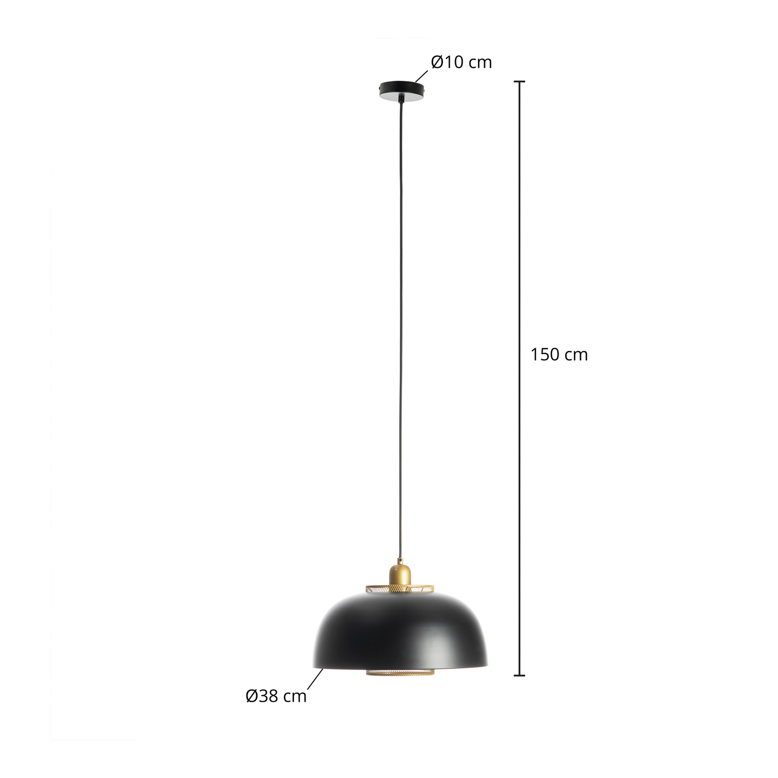 Lindby Miraca pendant light in black and gold