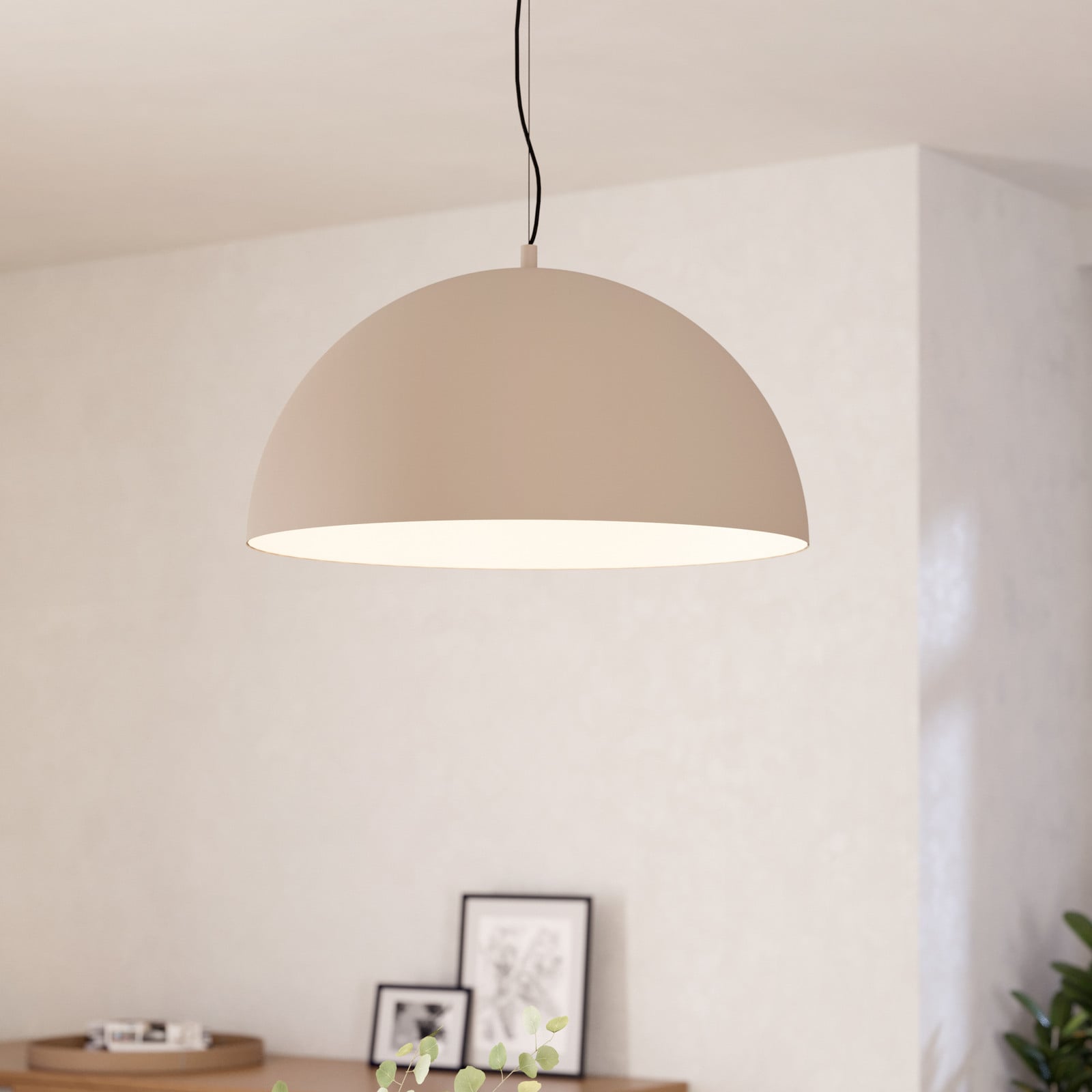 EGLO Gaetano 1 lampă suspendată Ø 53 cm nisip/crem oțel - Camera de zi / sufragerie - Modern - nisip crem - Metal