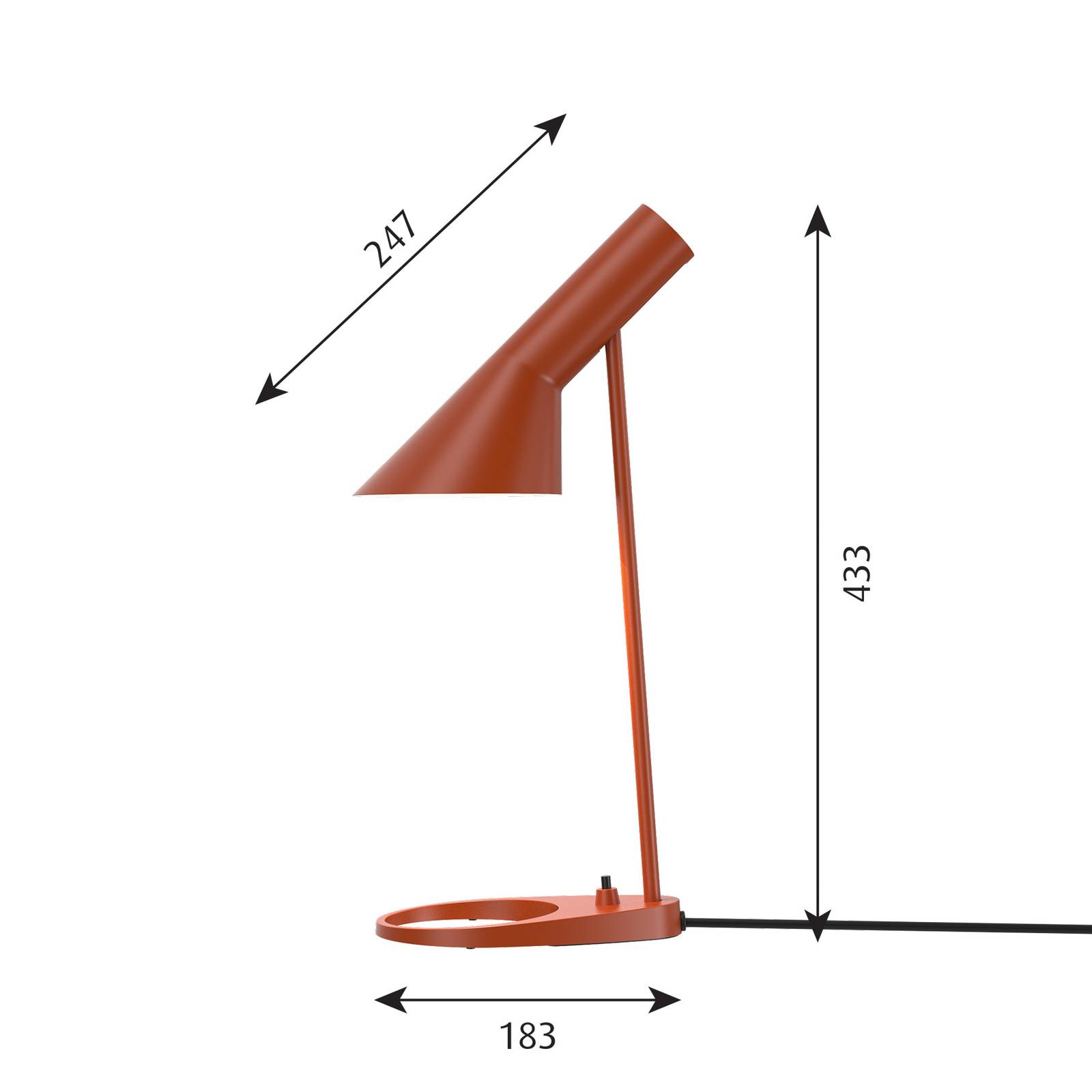 E-shop Louis Poulsen AJ Mini stolová lampa hrdzavočervená