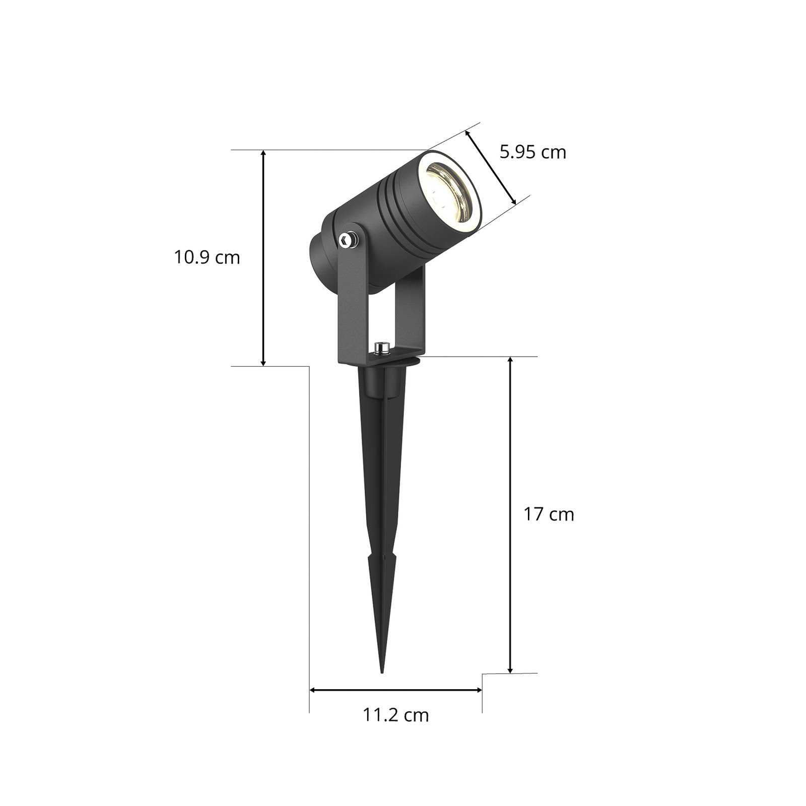 Galina Outdoor Spot w/Spike Dark Grey - Lucande