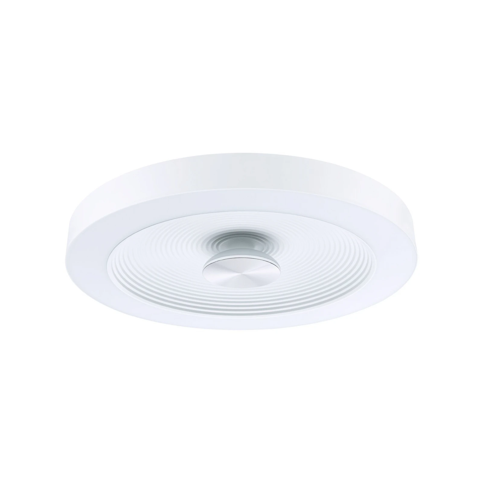 Candeeiro de teto LED Paulmann Volea, branco/prata Ø 40 cm IP44 regulável