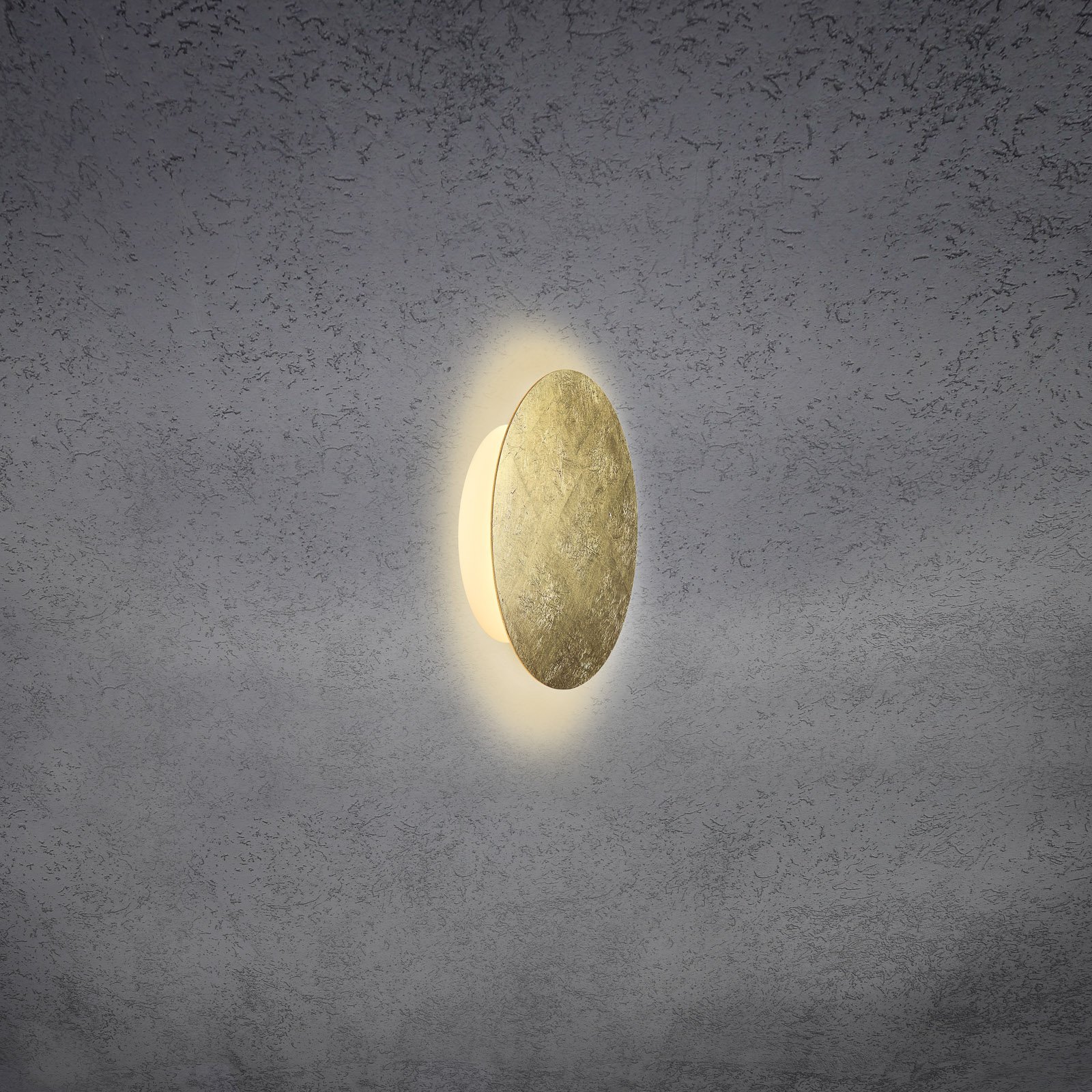 Escale Blade LED wall light, gold leaf, Ø 18 cm