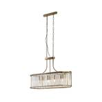 Lampă suspendată Victoria, culoarea alamei, sticlă de cristal, 78 cm, E27