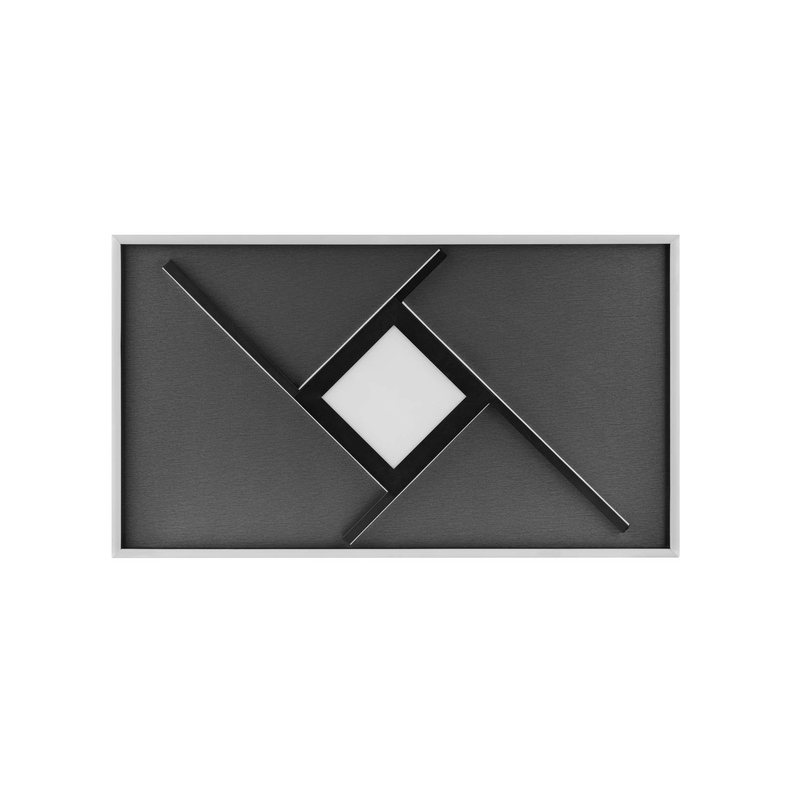 LED-Deckenlampe Hardy, Länge 71 cm schwarz matt Metall/Stoff