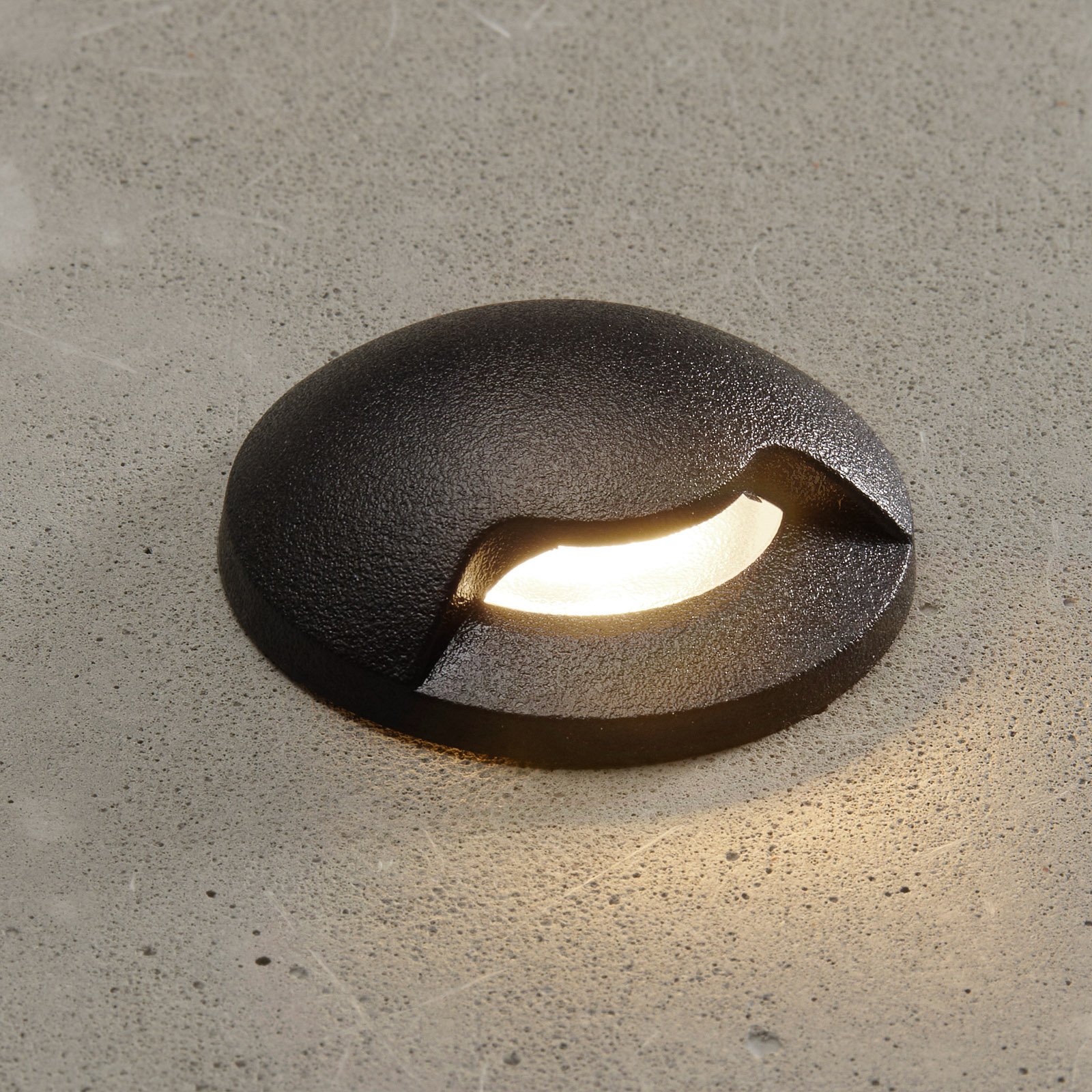 Lampe encastrée LED Aldo 1L noire/transp 3 000 K