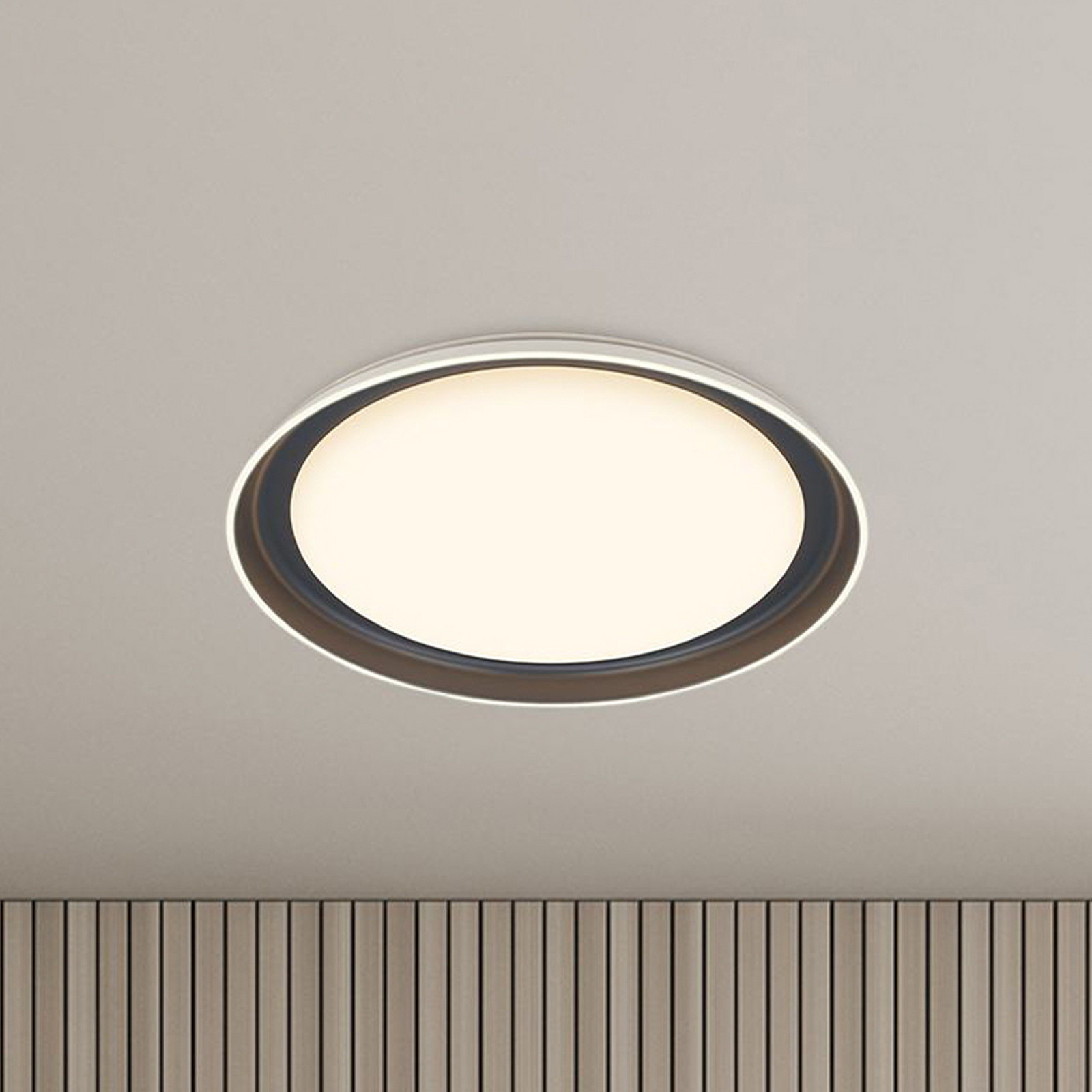 Briloner Ijus plafonieră LED alb/antracite Ø 43 cm plastic - Camera de zi / sufragerie - modern - antracit alb