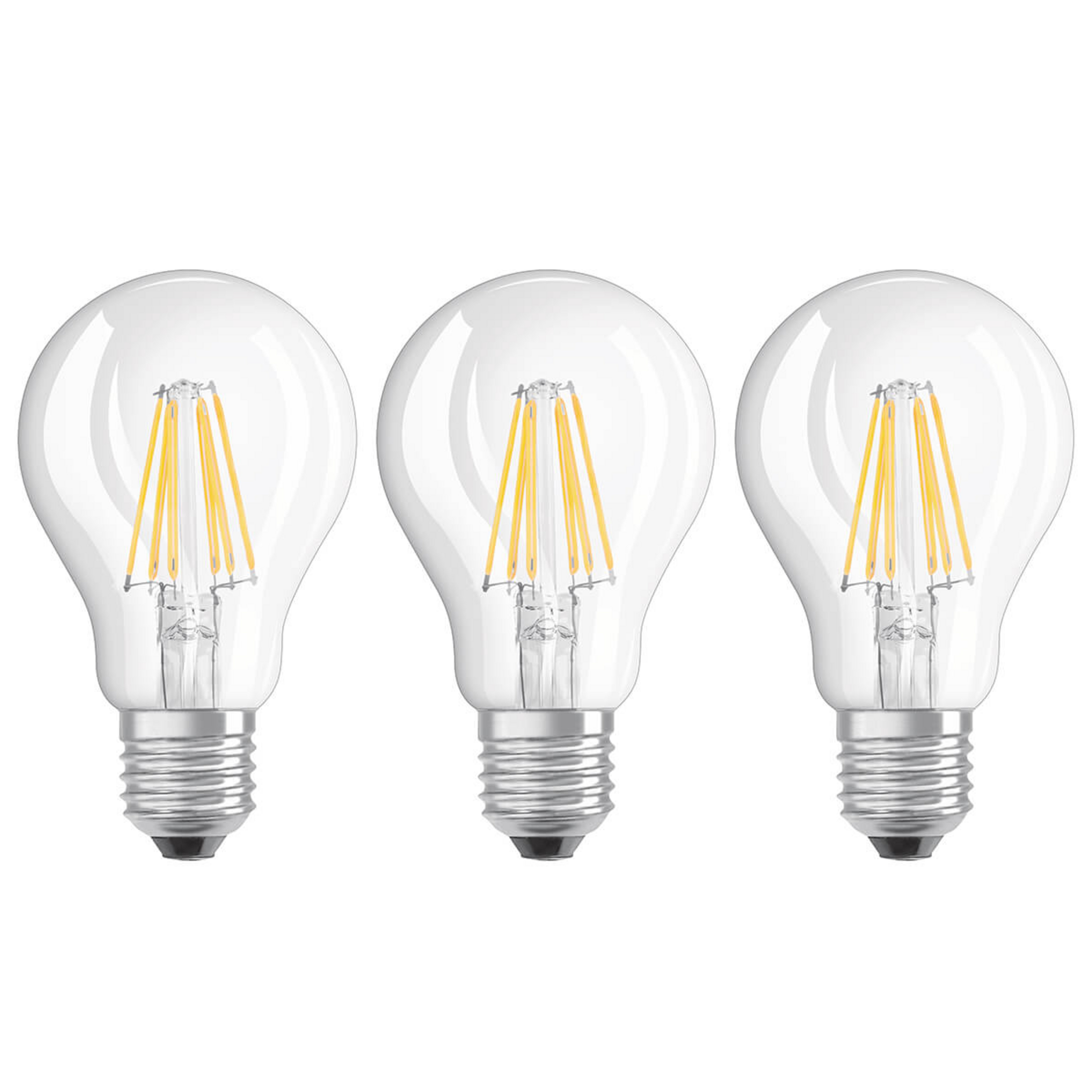 Filament LED žiarovka E27 6W teplá biela sada 3