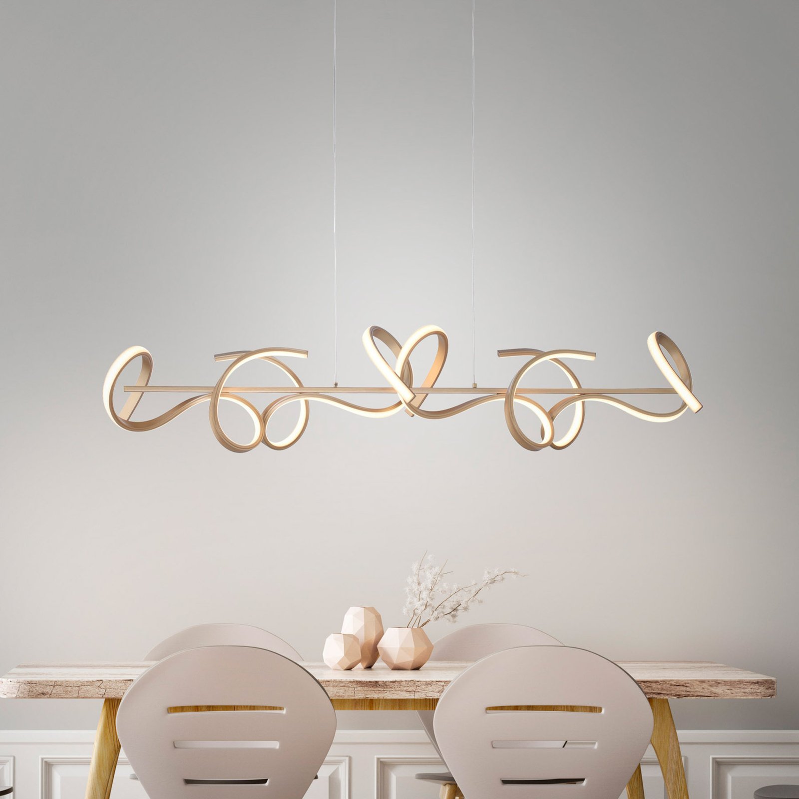 Suspension LED Curls, laiton mat