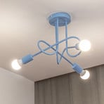 Deckenleuchte Oxford, Ø 44 cm, hellblau, Metall, 3-flammig