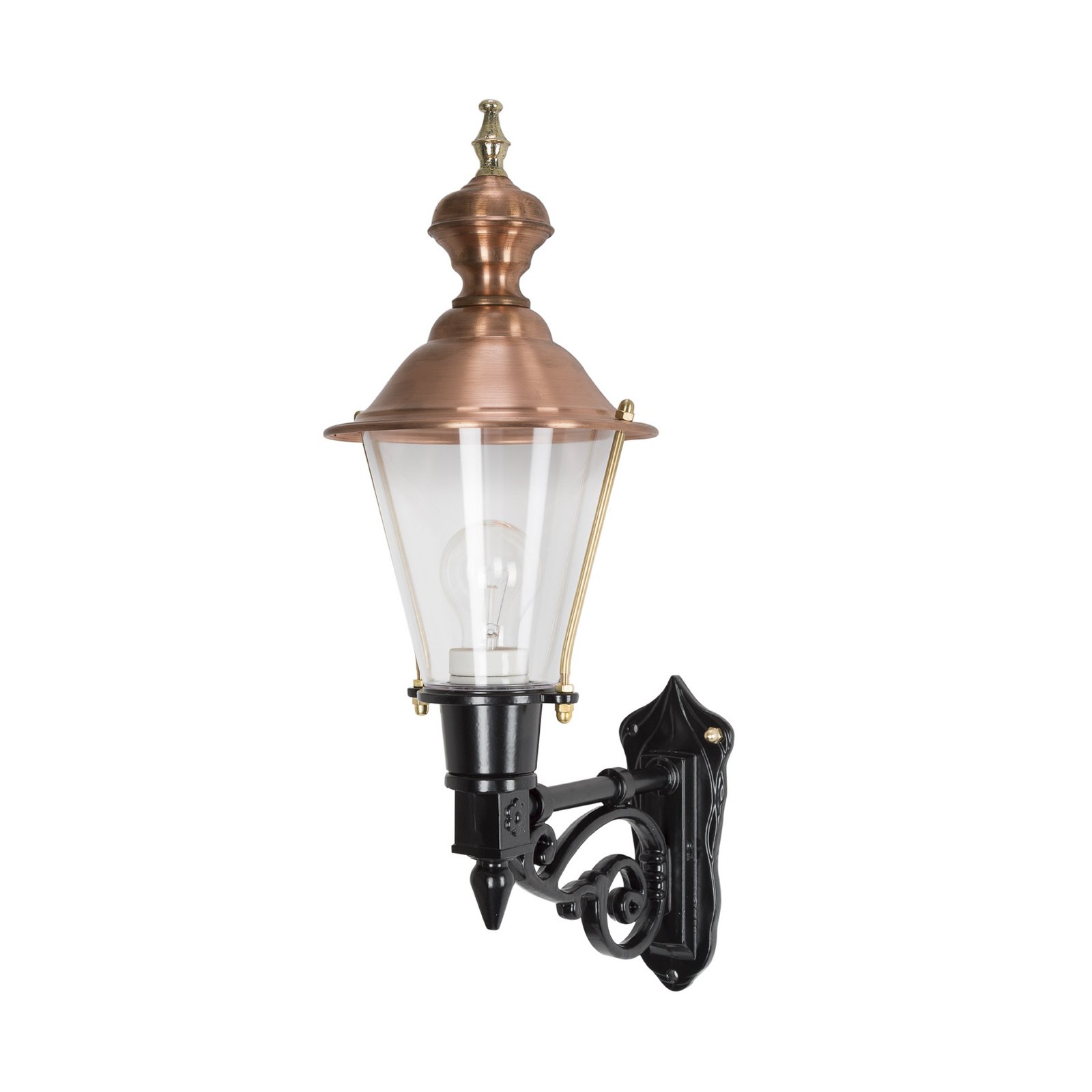 Nostalgische Außenwandleuchte Edam M, grün/kupfer