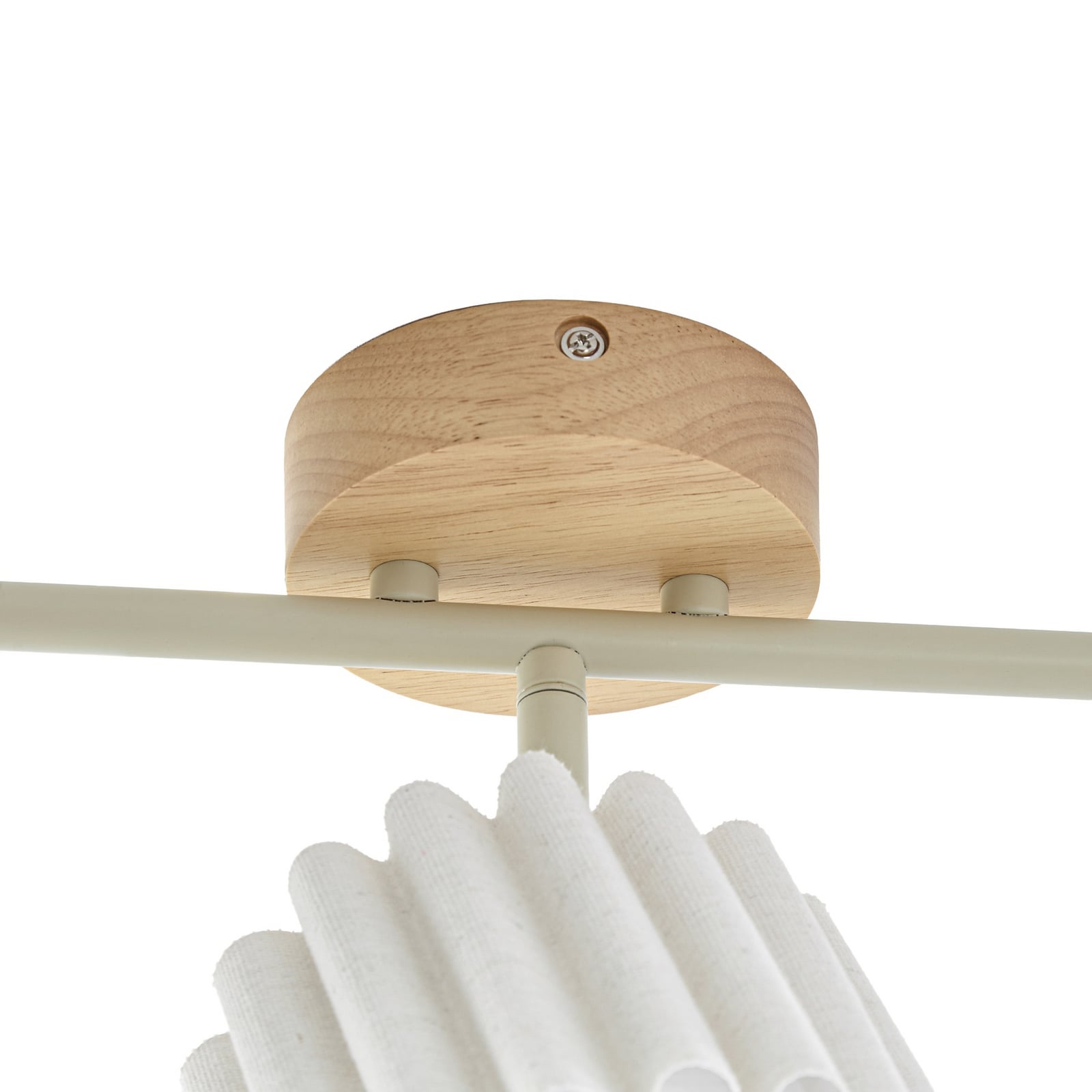 Faretto da soffitto Shiloh, naturale/beige, a 5 luci, legno di gomma - Lindby