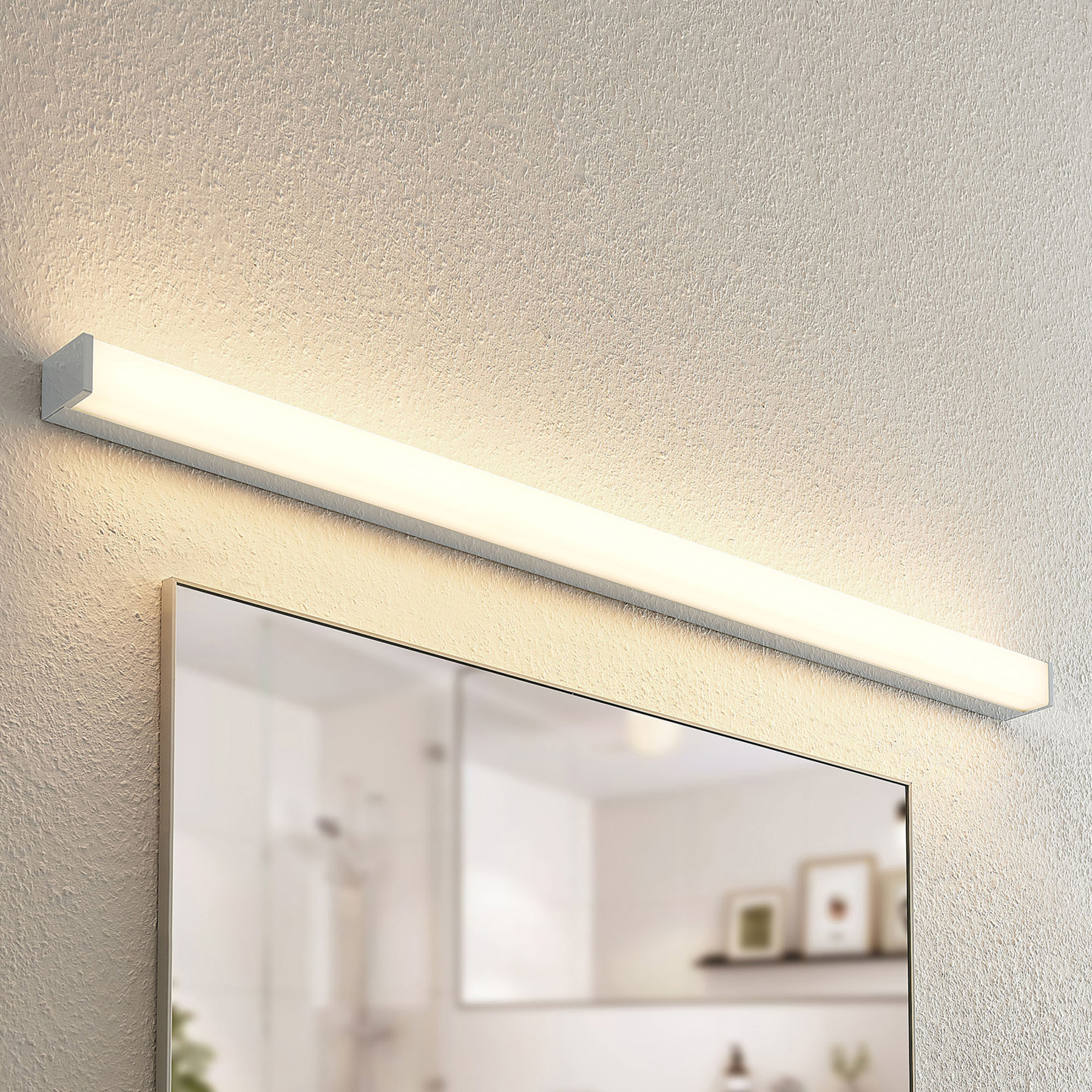 Lindby Klea LED bathroom light, 120 cm, for Bathroom, aluminium, plastic, 20 W, energy efficiency: A+, W: 120 cm, H: 5 cm