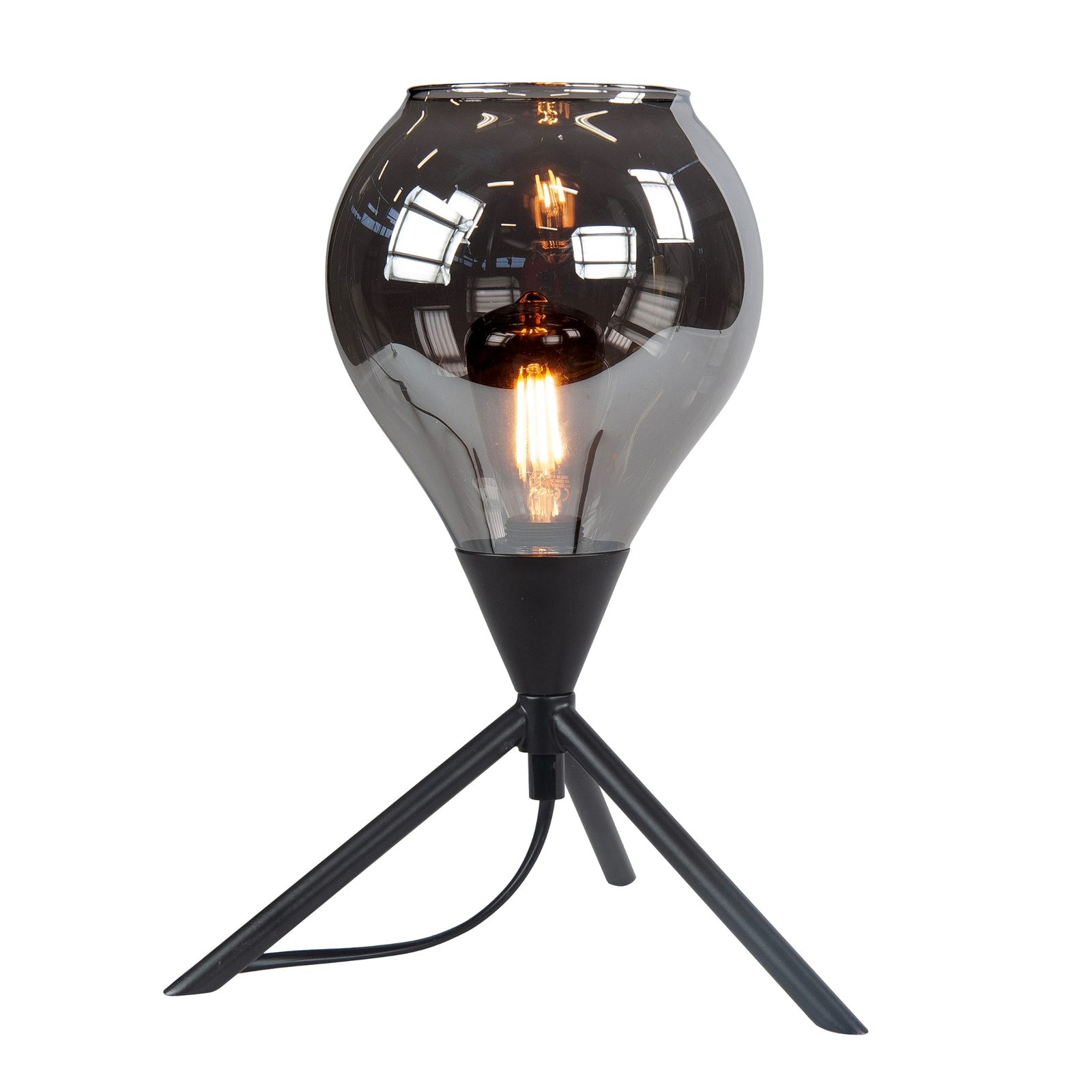 Cambio table lamp, three-legged, glass shade
