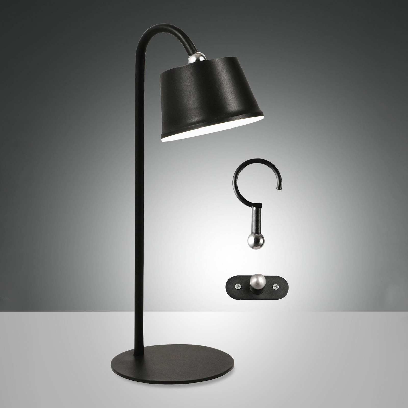 Akumulatorowa lampka LED Armanda, czarna, magnes, uniwersalna, IP54