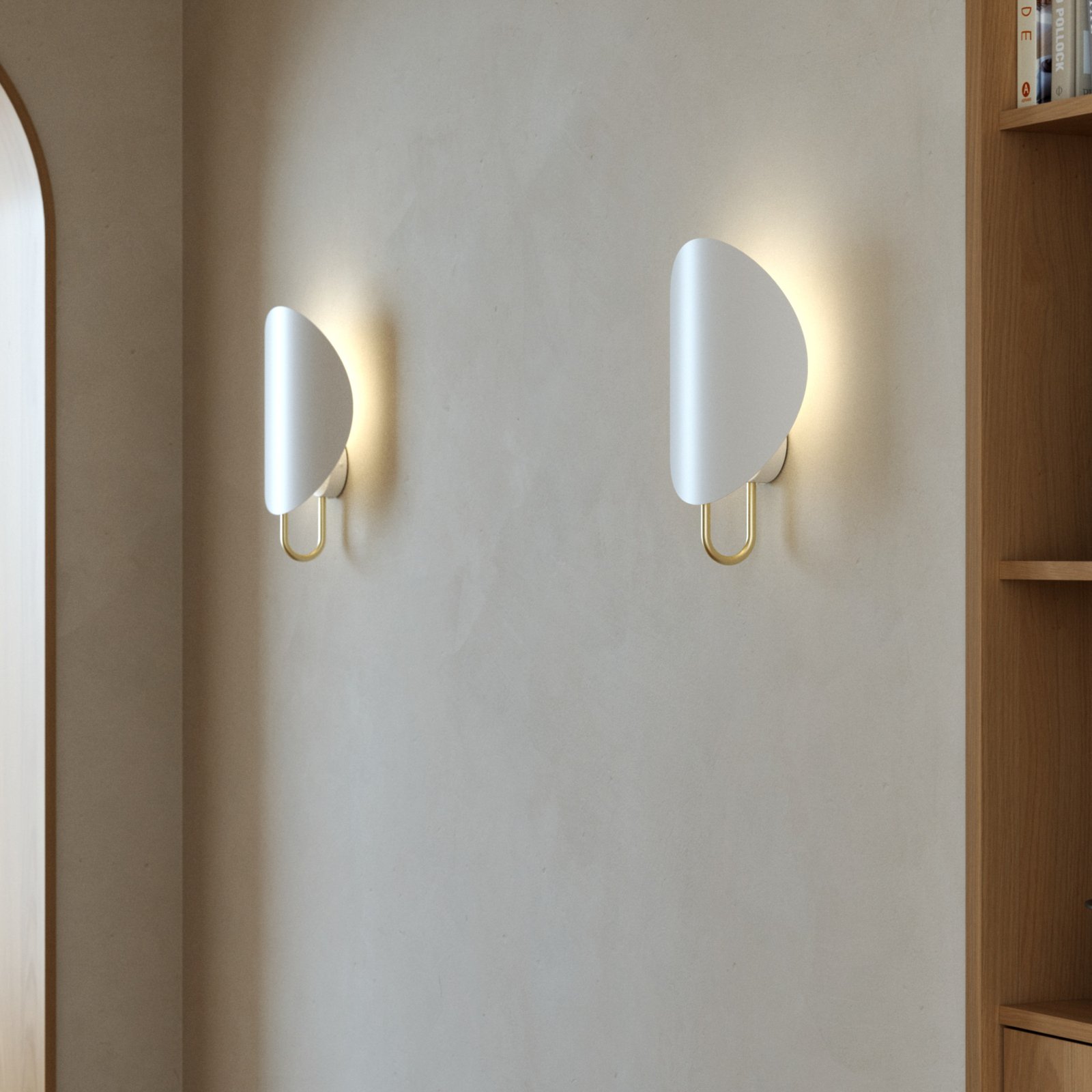 Spargo wall light, indirect light, white/gold