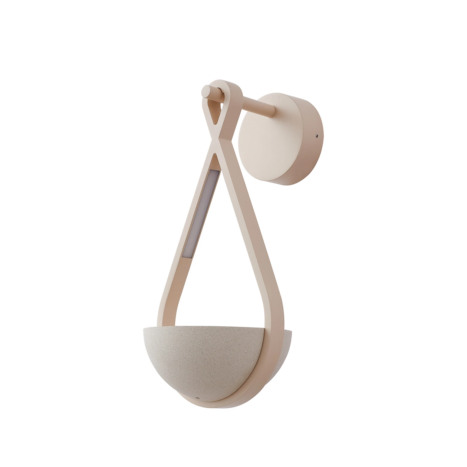 Lucande LED-Außenwandlampe Florka, Beton, Blumenampel, IP54
