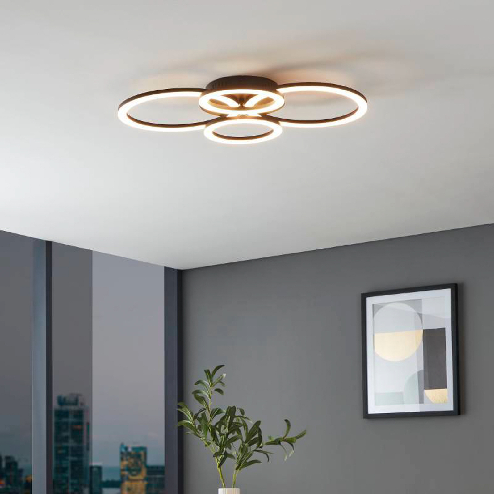EGLO connect Parrapos-Z LED ceiling lamp, 4-bulb
