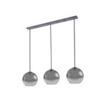 Brillar riippuvalaisin, 3-lamppuinen, 128 cm, savuharmaa, lasi - Lucande