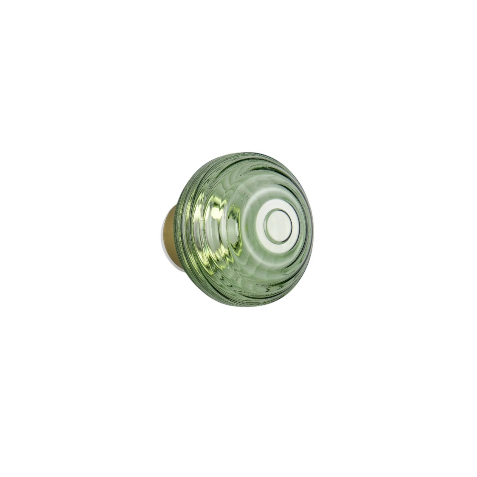 Applique LED rechargeable Earl, laiton/vert, verre, Ø 15,5 cm