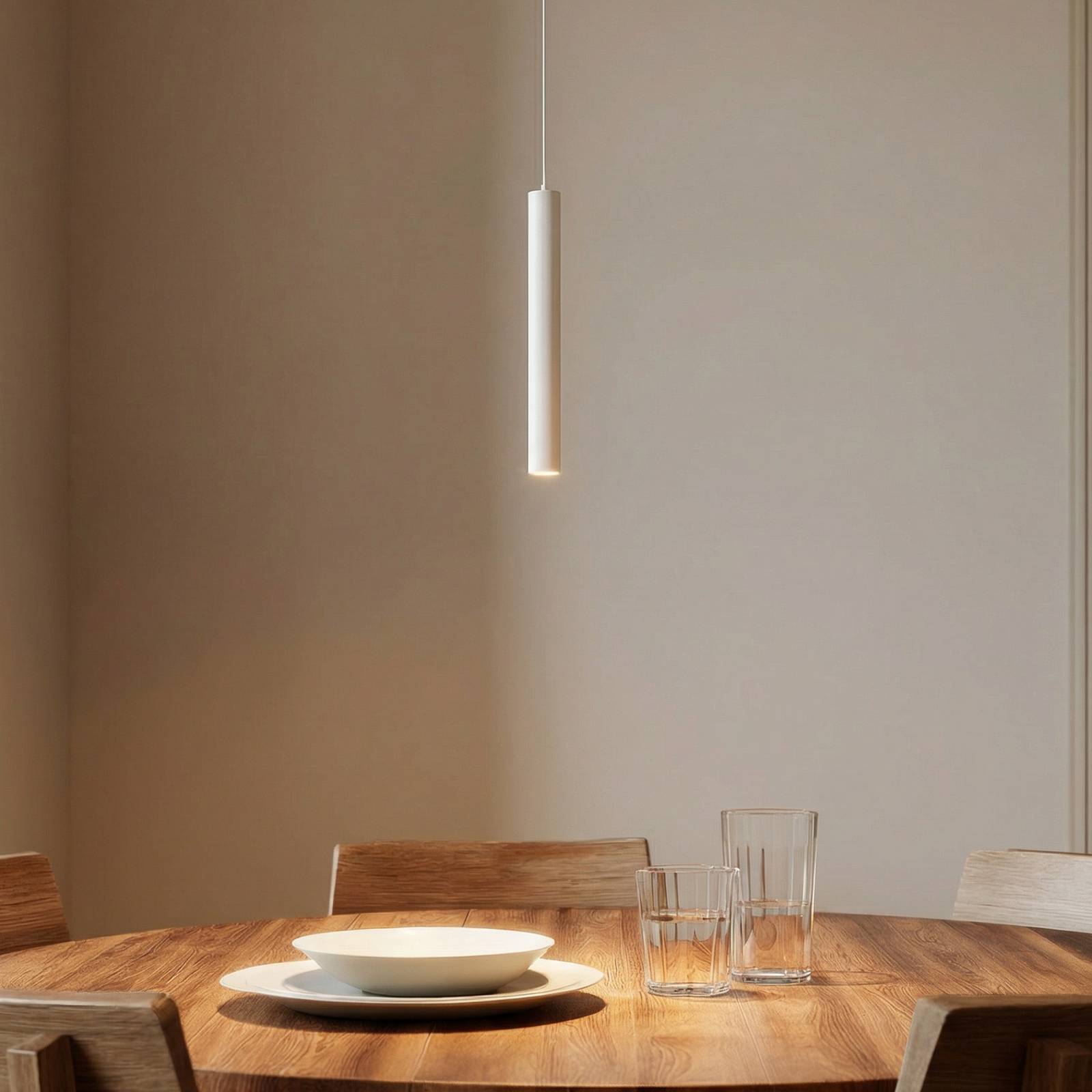 Lindby LED hanglamp Lumaro, wit, 27 cm, 48V, dimbaar