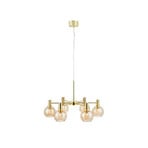 Ambra pendant light, brass/amber, glass, Ø 75 cm - Markslöjd