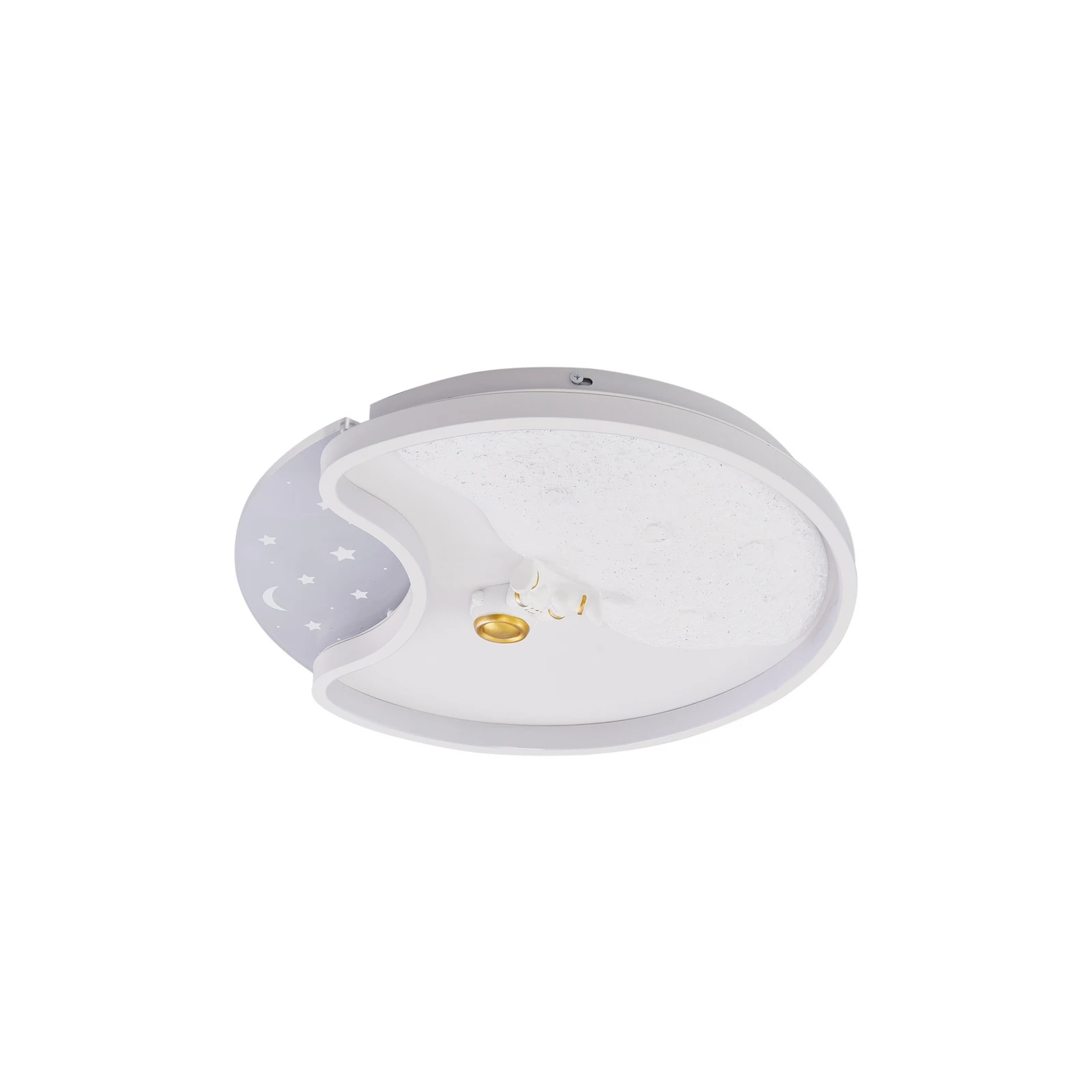 Plafón LED Kosmo de Lindby, 40 cm, blanco, metal, luna