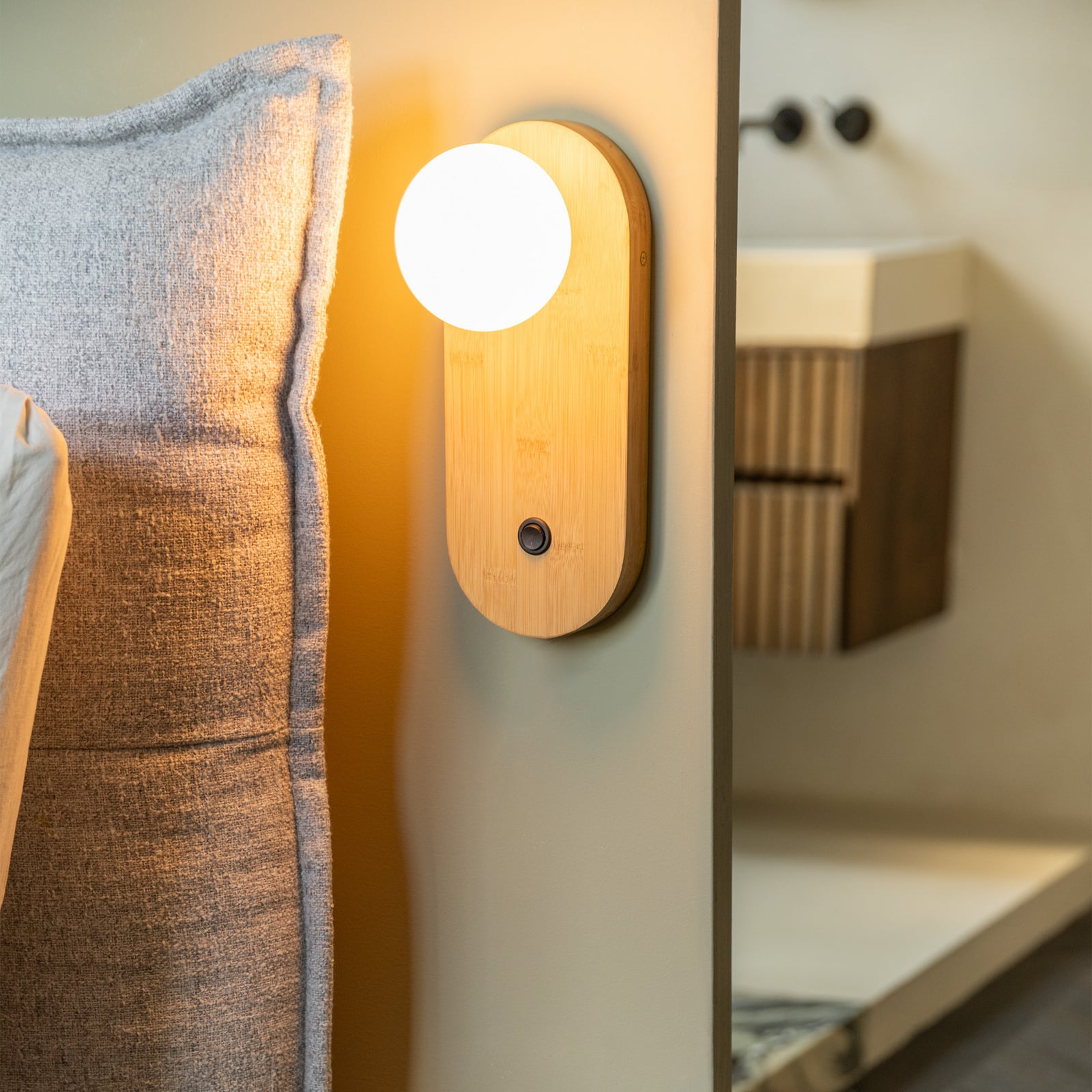 GOOD & MOJO Applique Java, naturale, vetro/bambù, spina