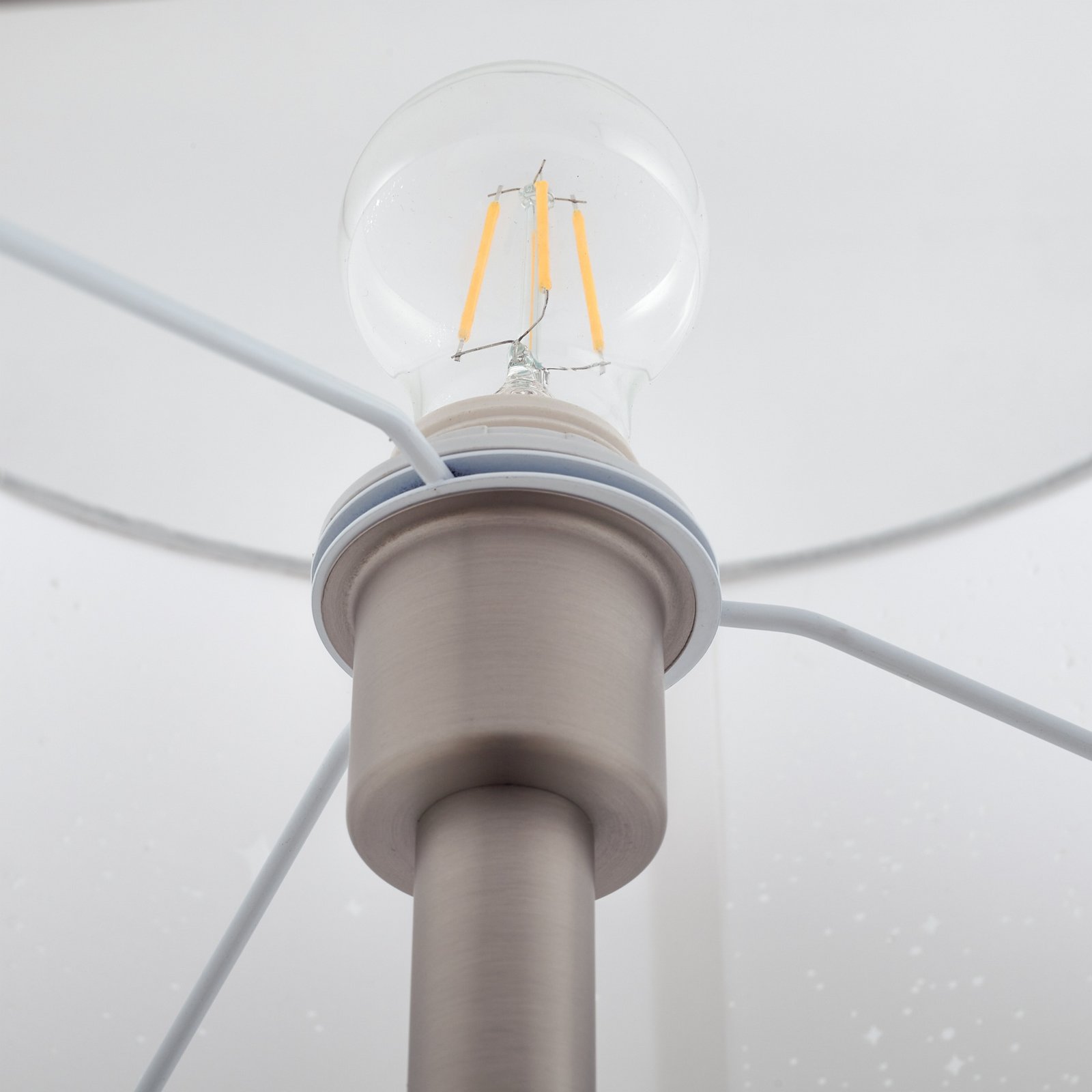 Jaileen vloerlamp, 170 cm, wit, textiel, leeslampje - Lindby