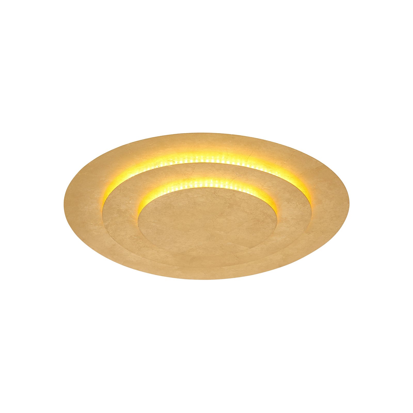 Stropné svietidlo Heda LED, Ø 49 cm, zlatá farba, kov