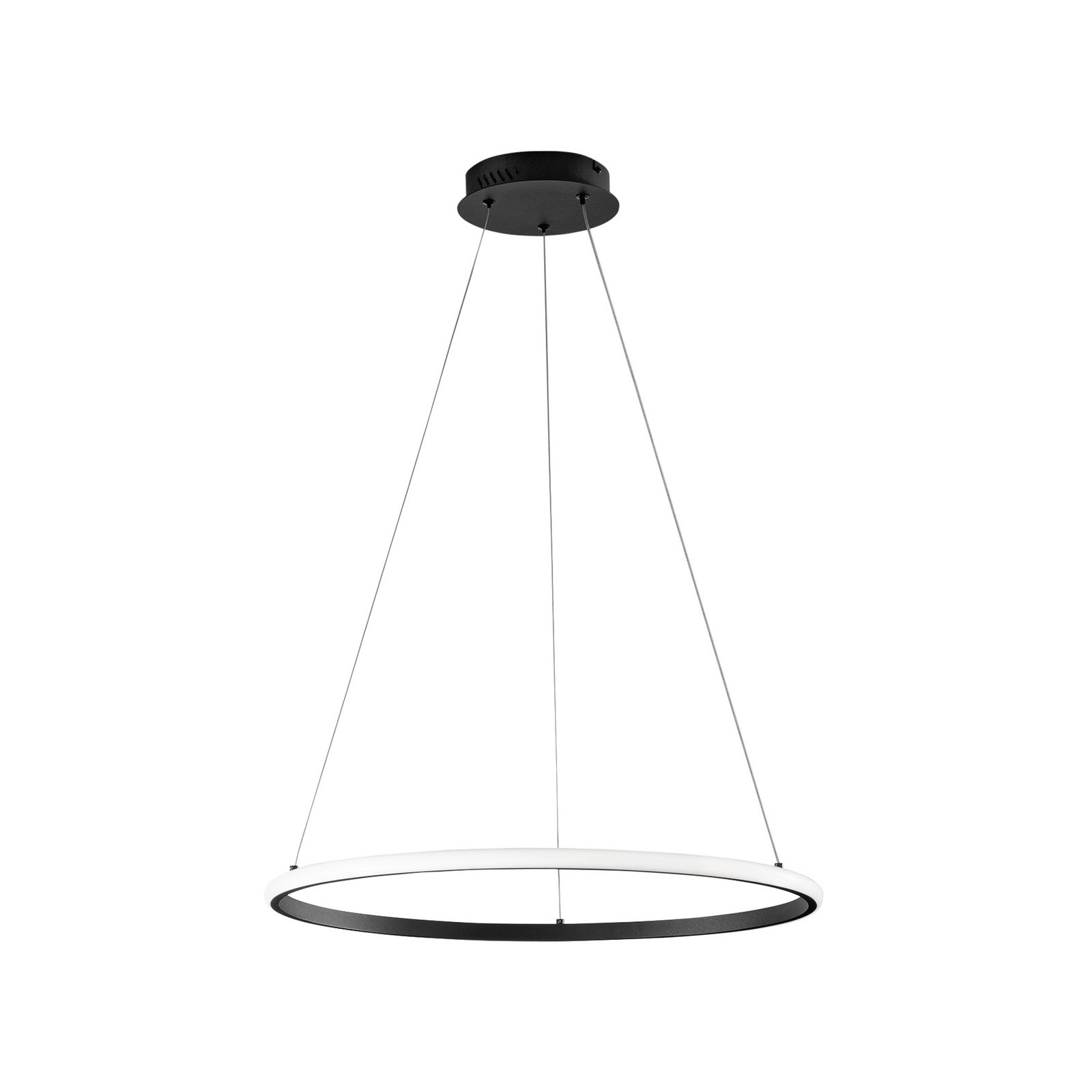 LED viseča svetilka Axis, Ø 60 cm, črna, kovina, CCT