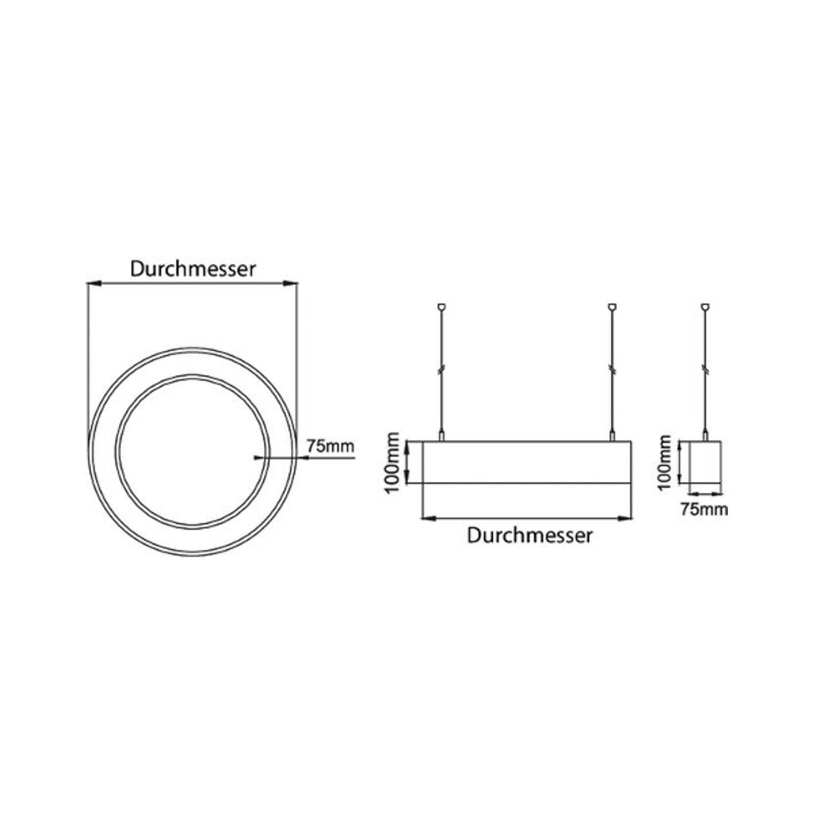 BRUMBERG Biro Circle Ring opp/ned Ø75 80W på/av svart 830