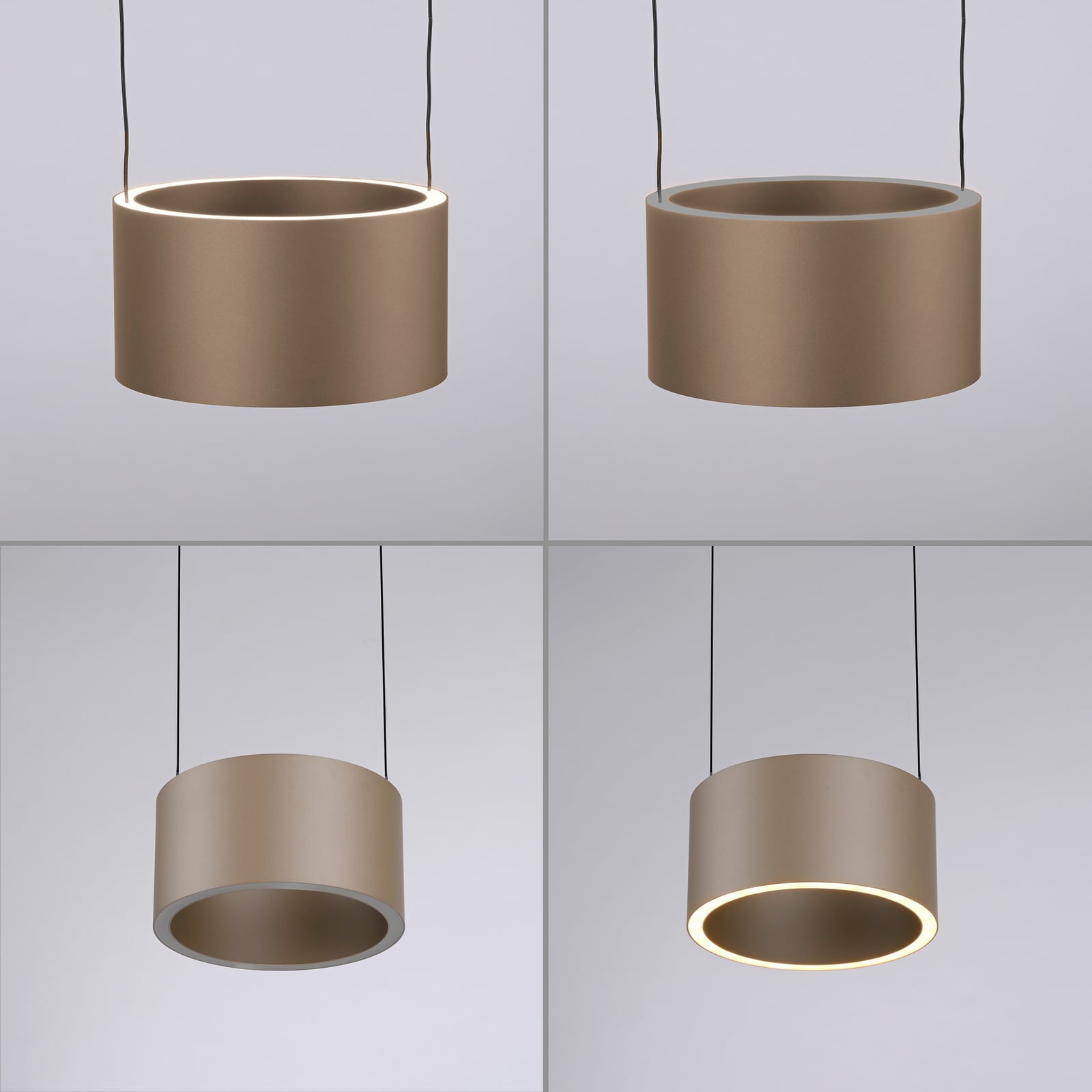 Clipse LED-Pendellampe, bronzefarben Ø20cm CCT, 2-flg - PURE Clipse LED-Pendellampe, bronzefarben Ø20cm CCT, 2-flg - PURE