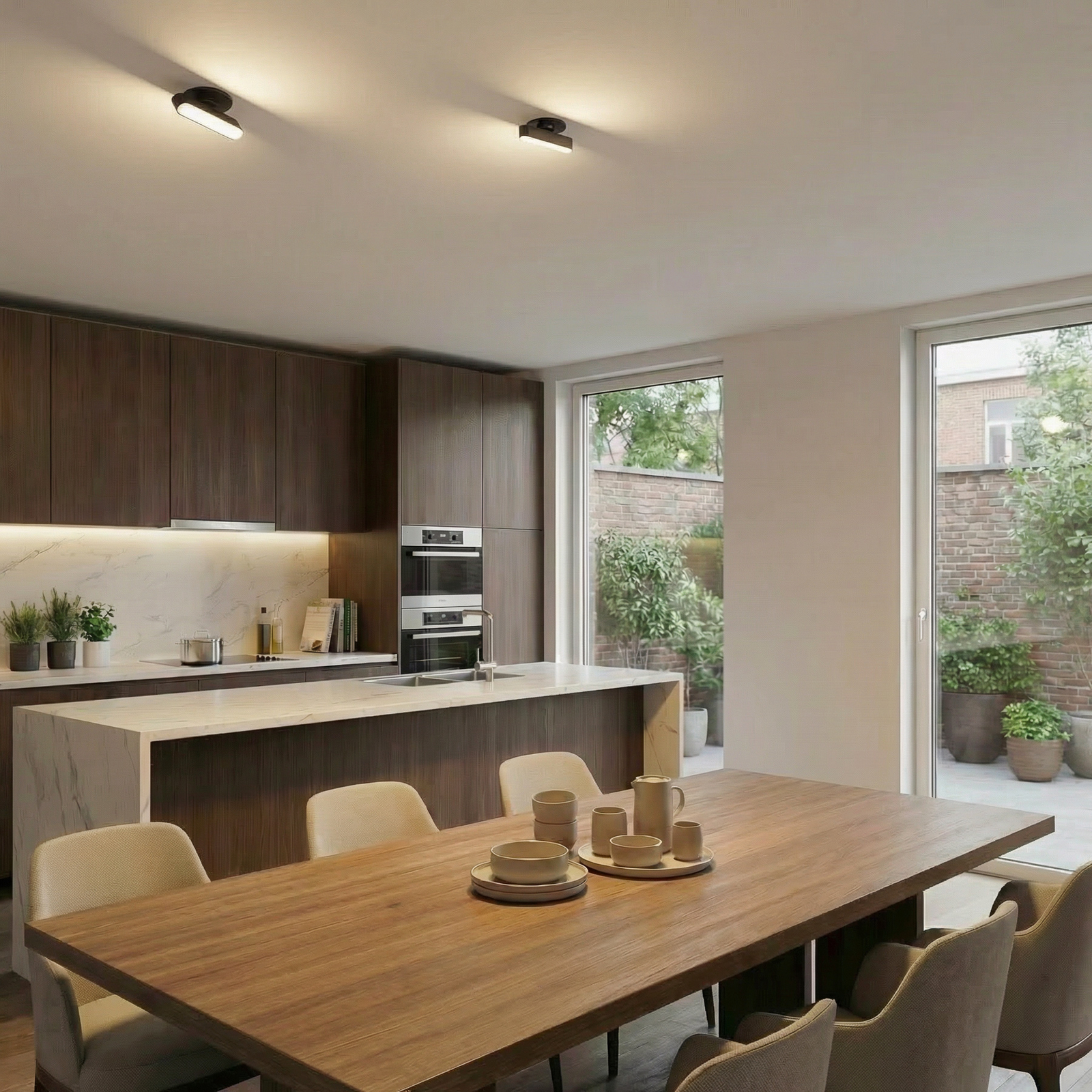 Lindby Eldrin LED recessed light, black, batten light, 13.1cm