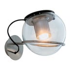 Oluce The Globe wandlamp van glas, nikkel