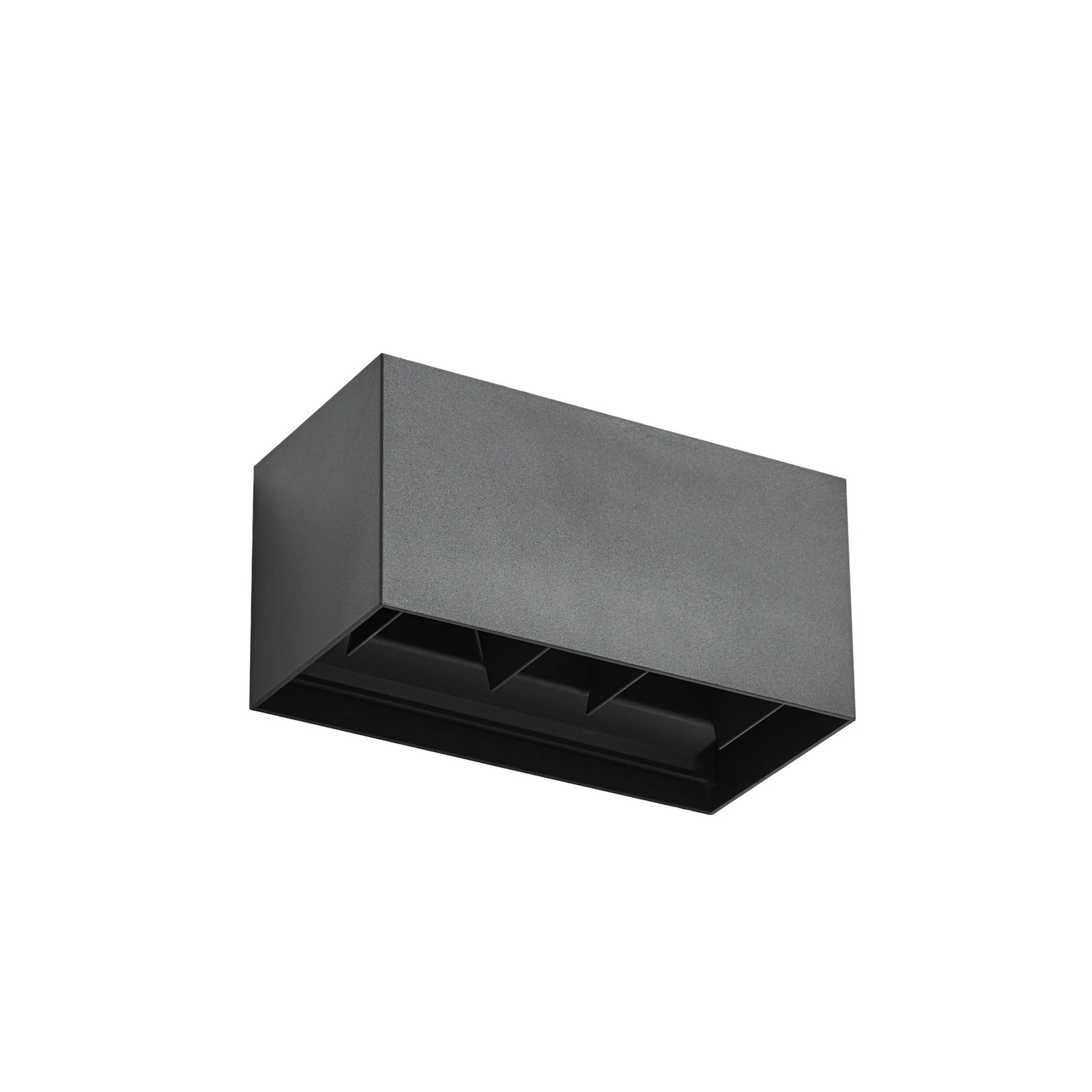 Lindby LED-Außenwandlampe Nivar, eckig, schwarz, 20cm, IP54