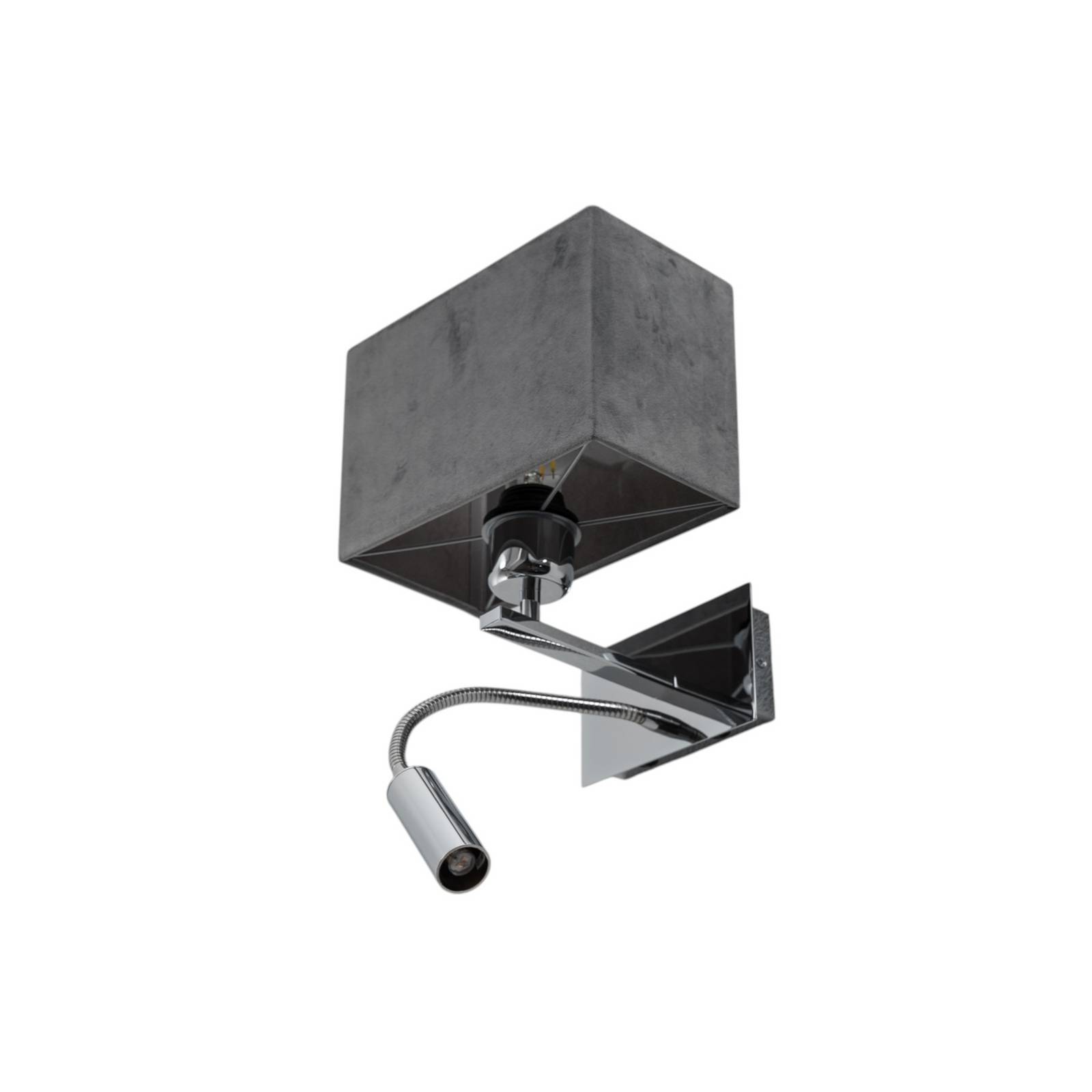 Lampa ścienna Harry, kątowa, chrom/chrom/ciemnoszary