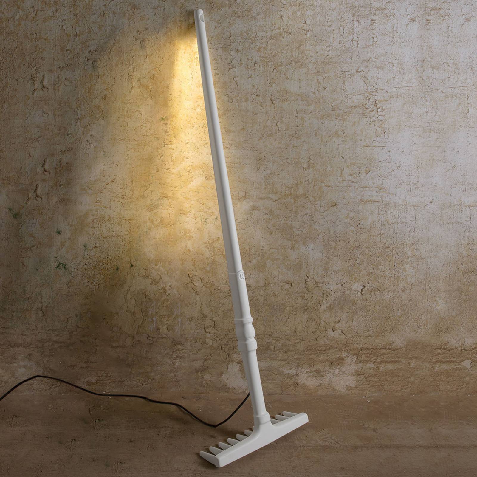 Designerska lampa stojąca Tobia jak grabie z LED