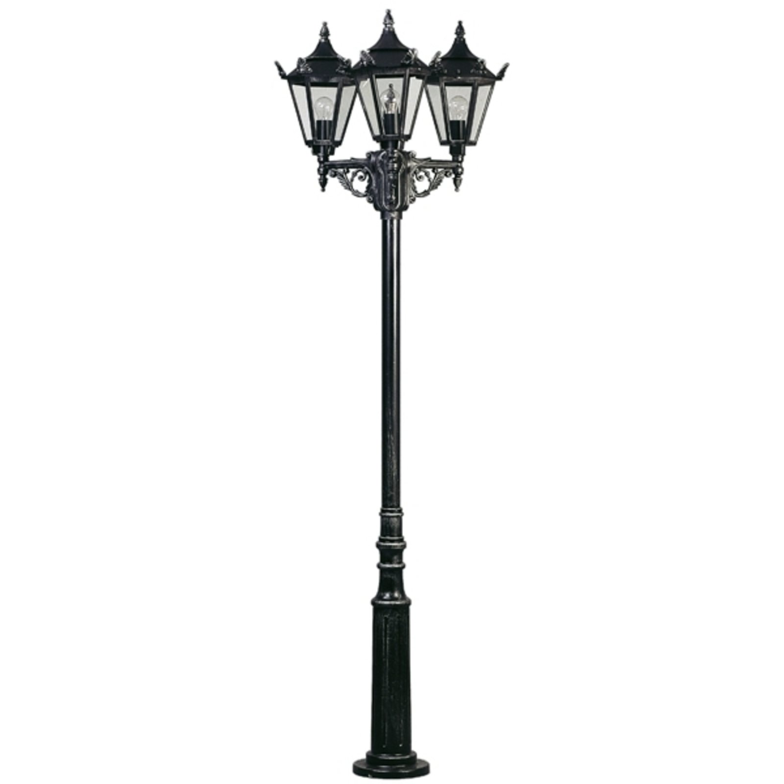 Lampadaire style rustique 756 noir à 3 lampes