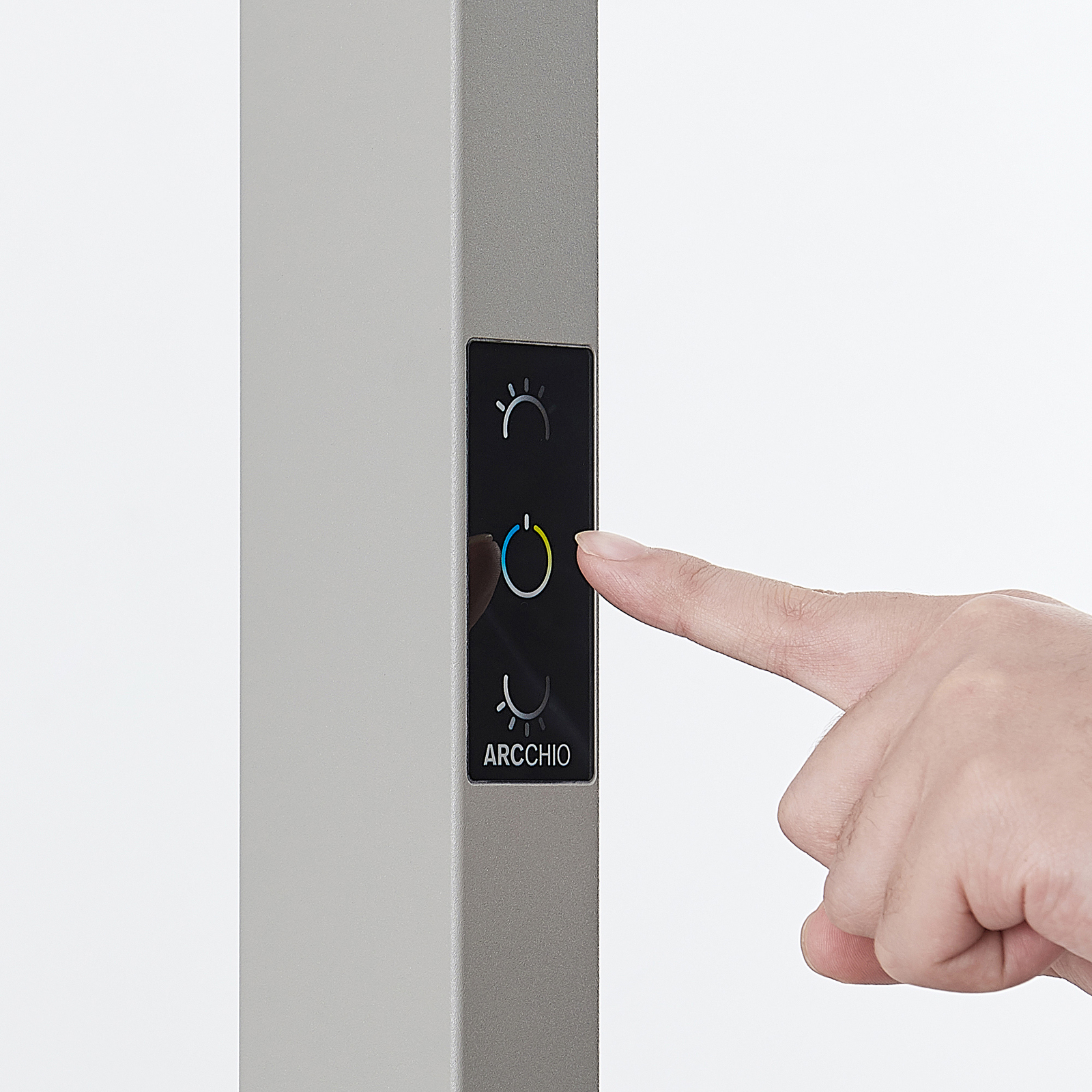 Arcchio LED-Bürostehlampe Susi, silber, Alu, Touchdimmer