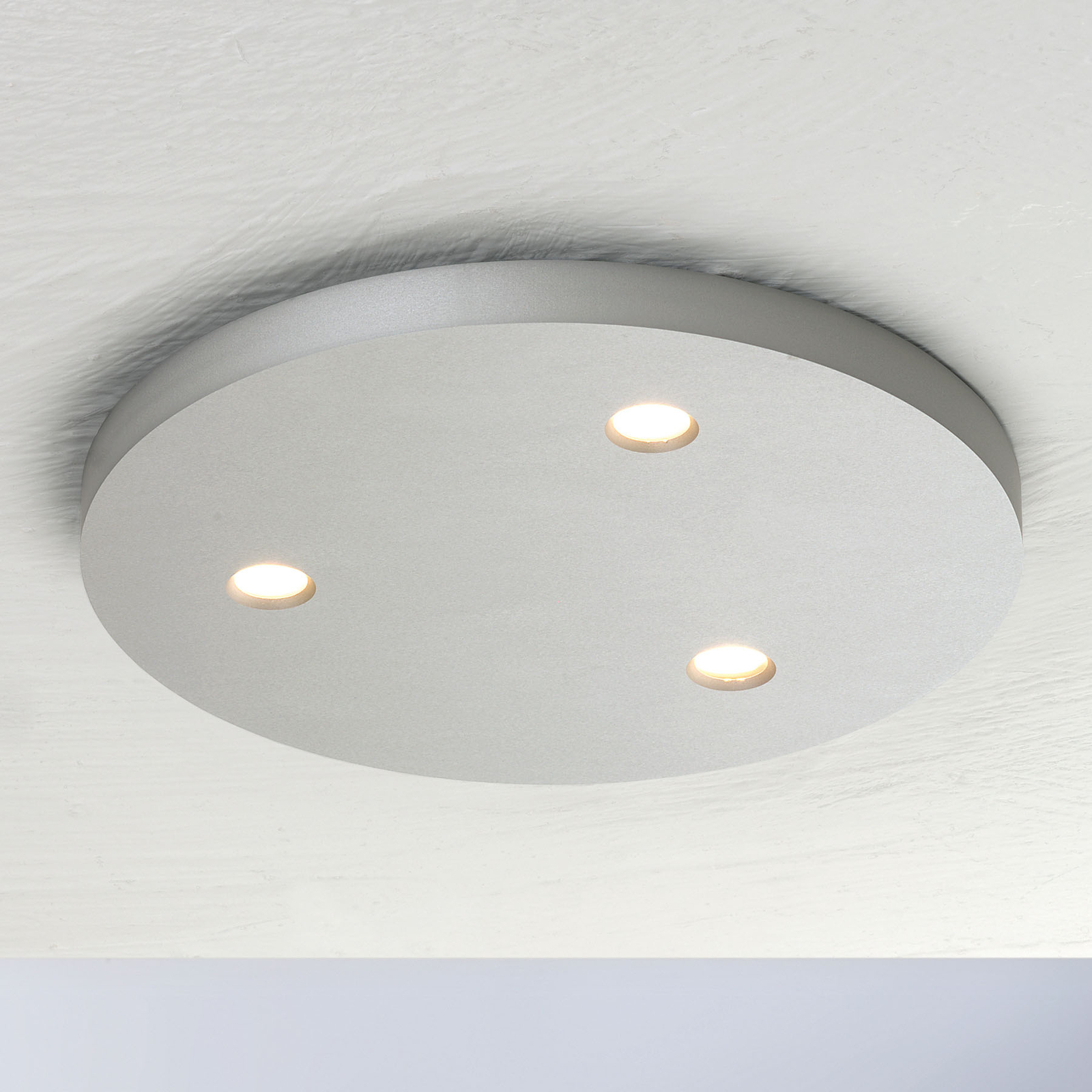 Bopp Close LED plafondlamp 3-lamps rond alu