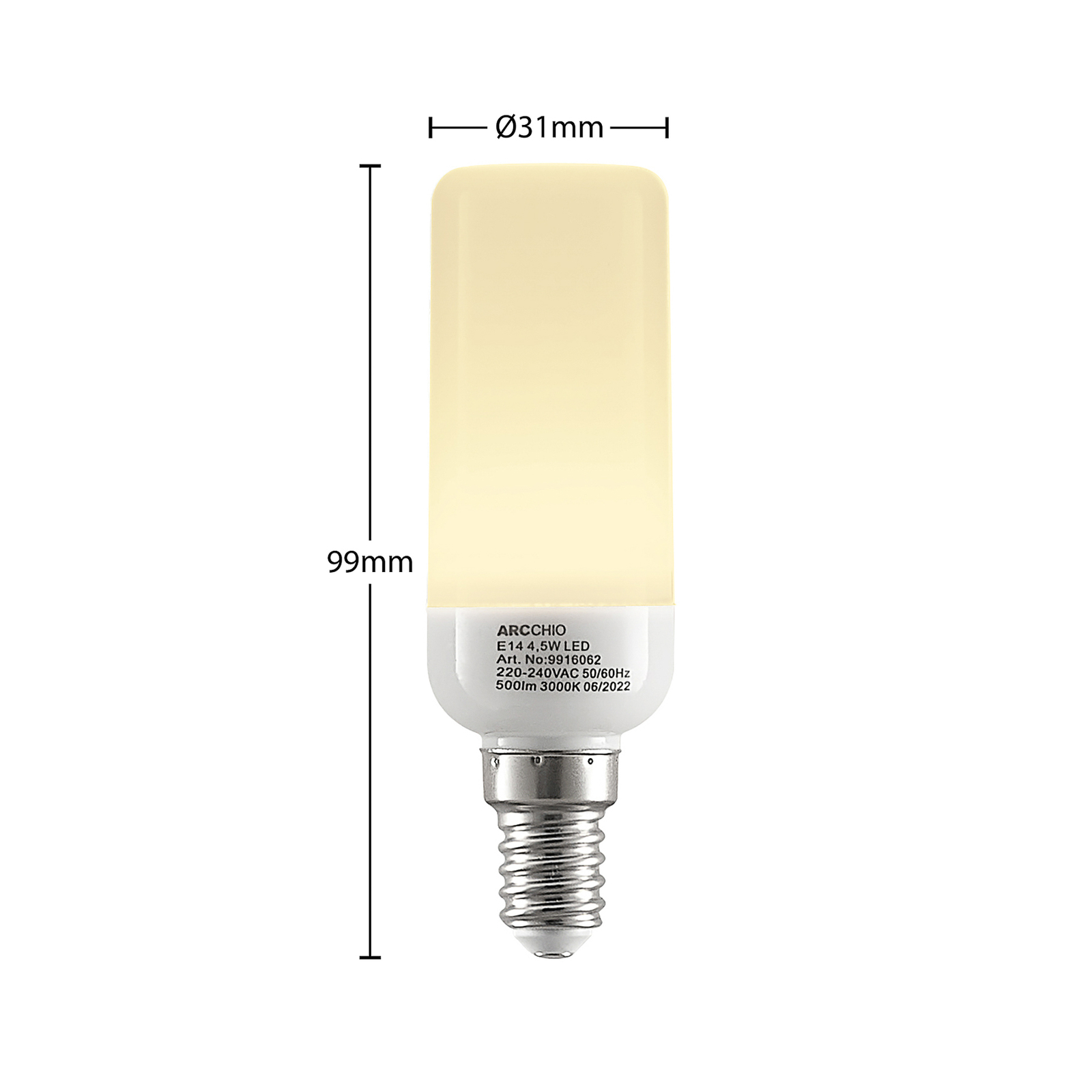 Arcchio-LED-lamppu putkenmuotoinen E14 4,5W 3000K